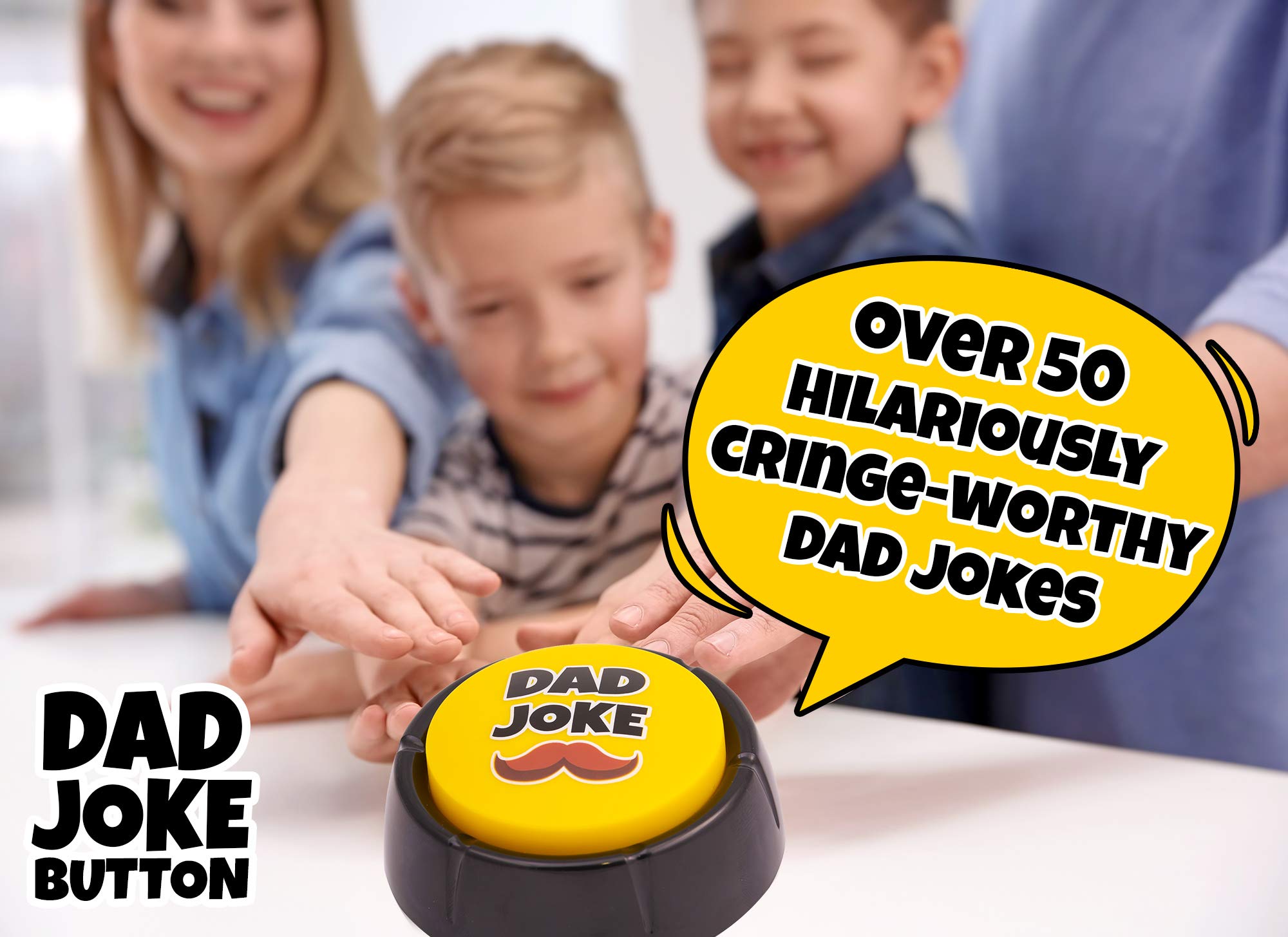 Dad Joke Button | A Gift for Fathers with 50+ Funny Dad Jokes | Novelty Talking Button Present