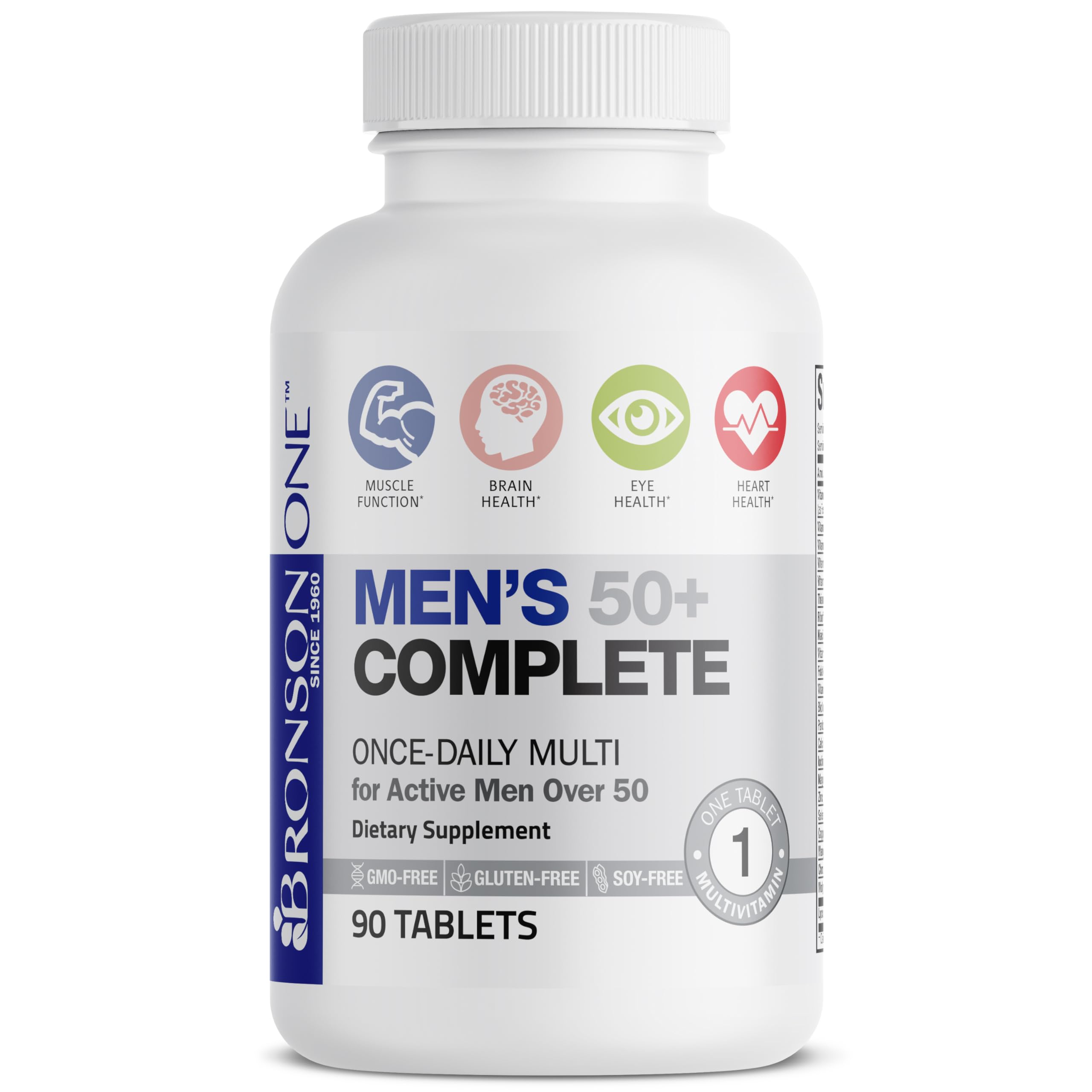 Bronson ONE Daily Mens 50+ Complete Multivitamin Multimineral, 90 Tablets