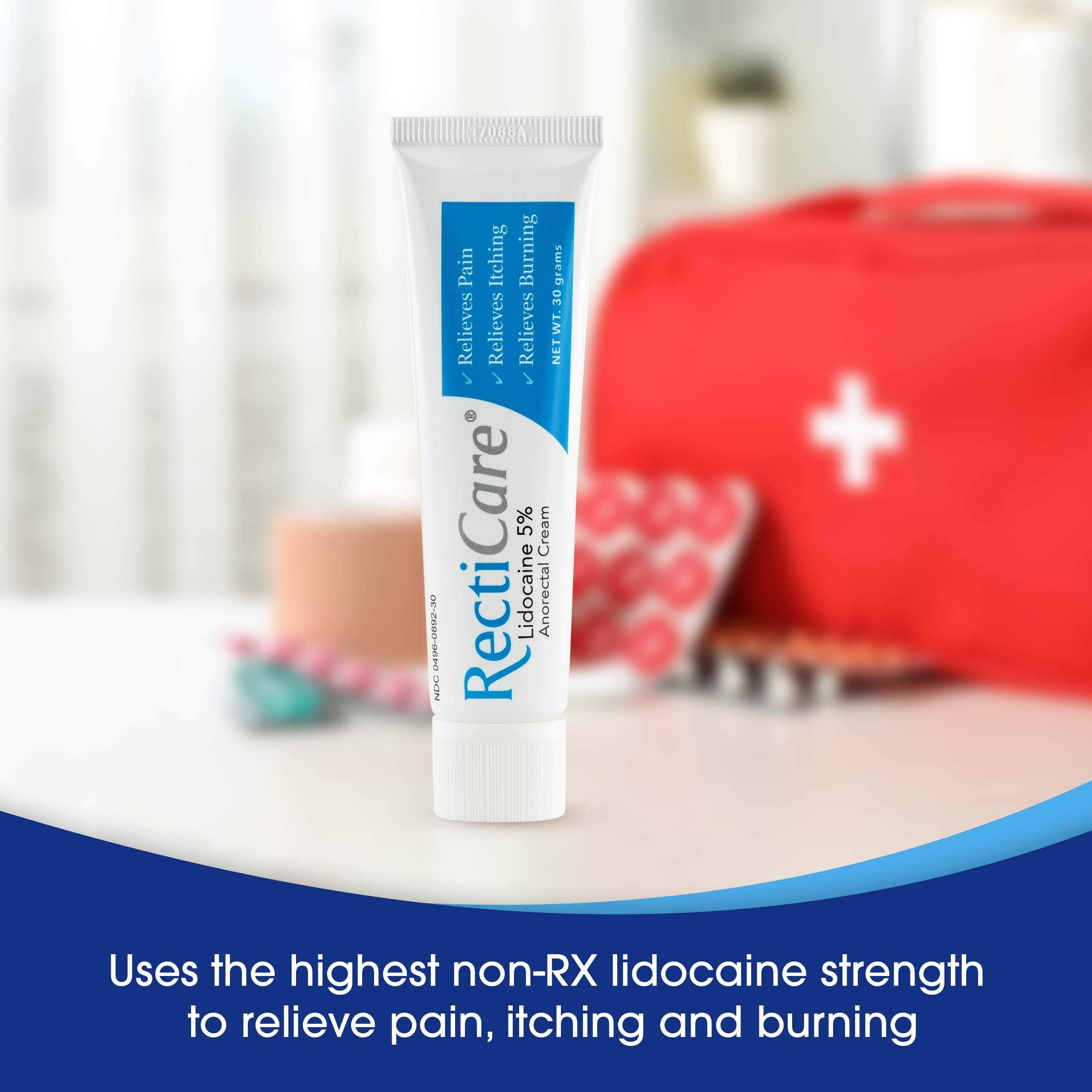 RectiCare Anorectal Lidocaine 5% Cream: Topical Numbing Cream for Treatment of Hemorrhoids & Other Anorectal Disorders - 30g Tube