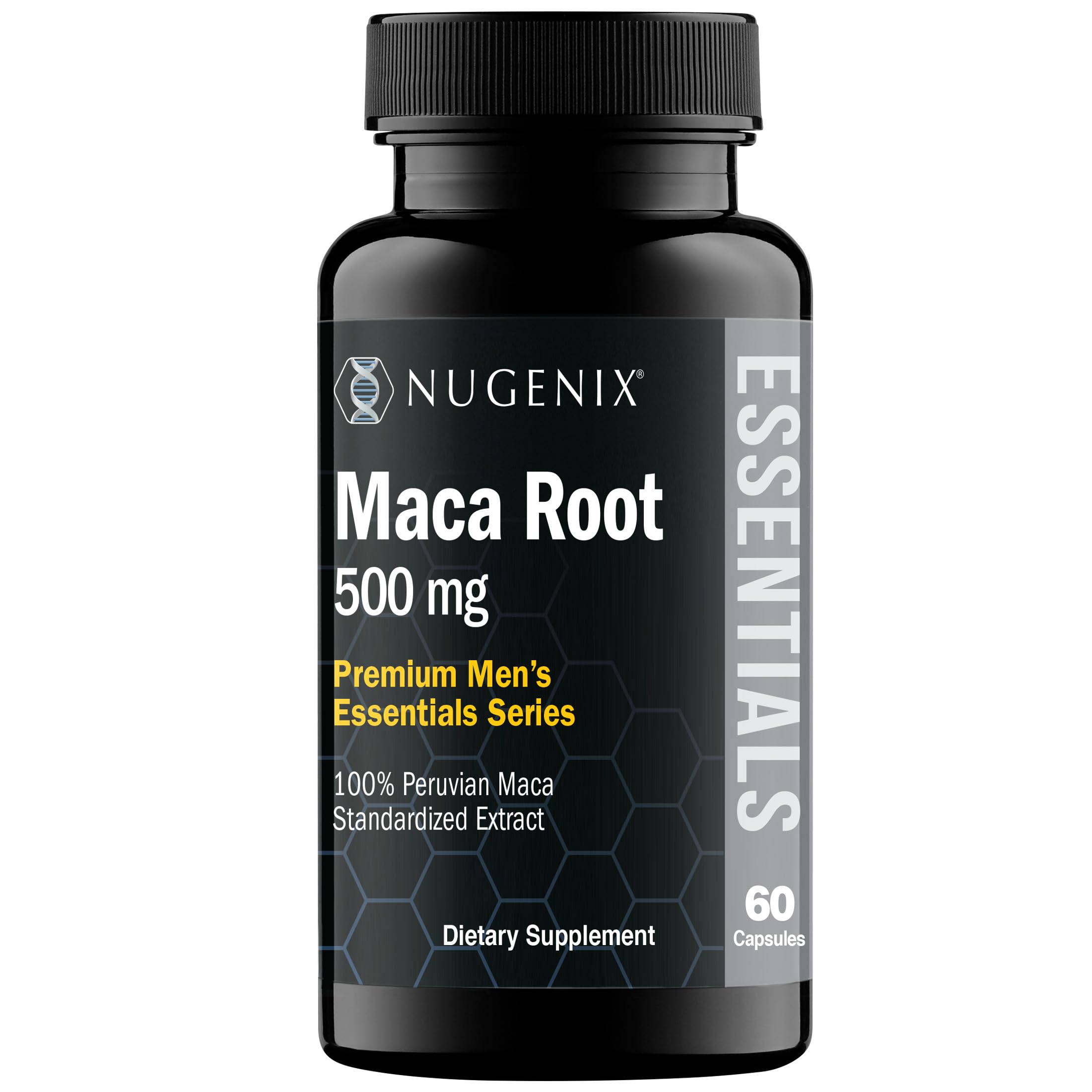 Nugenix Essentials Maca Root Powder Capsules - 100% Peruvian Maca Extract - 60 Count