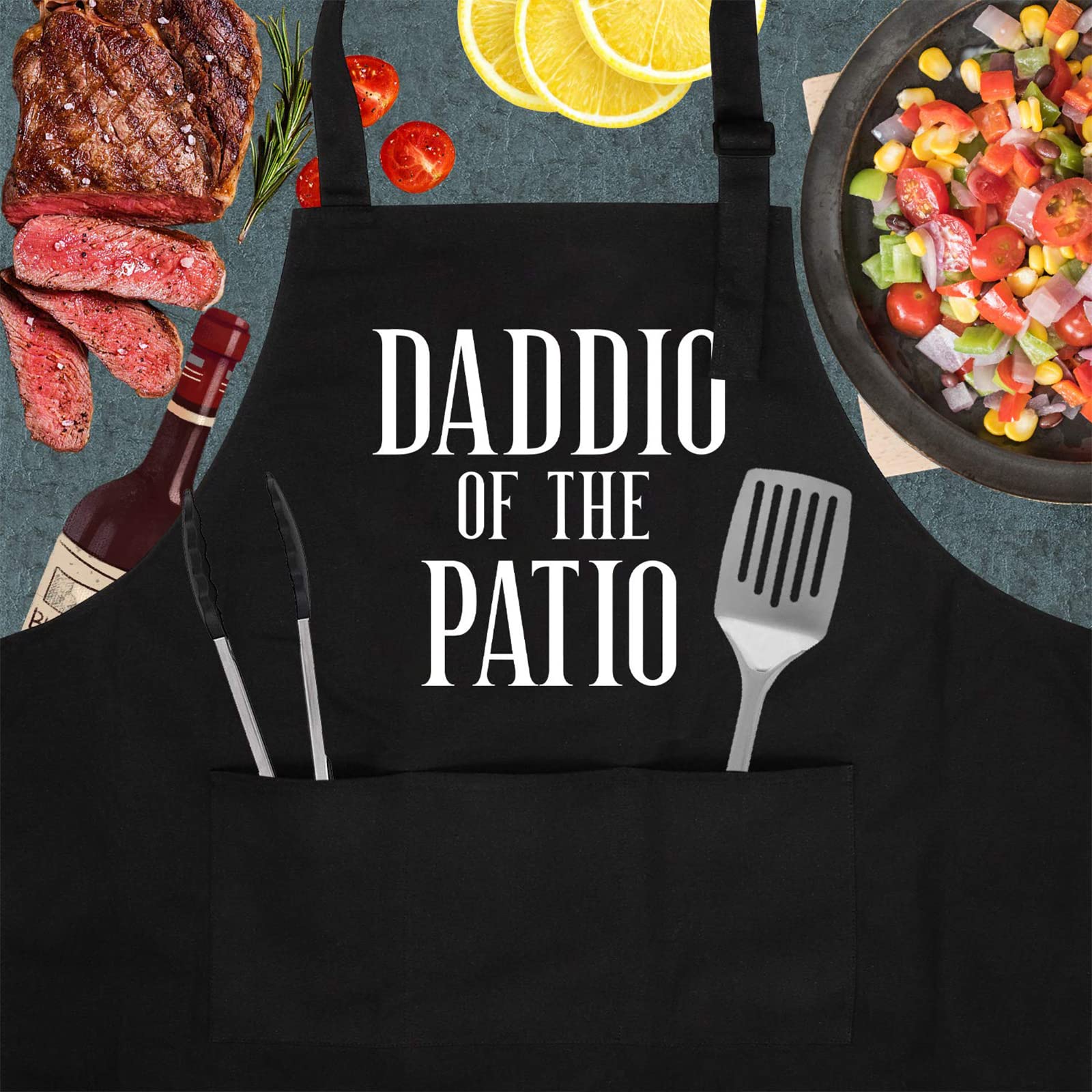 Miracu Fathers Day Dad Gifts from Daughter, Son - Grill Apron for Dad, Fathers Day Apron - Birthday, Father's Day Funny Gifts for Dad, Father in Law, Step Dad, Best Dad - Dad Apron for Grilling BBQ