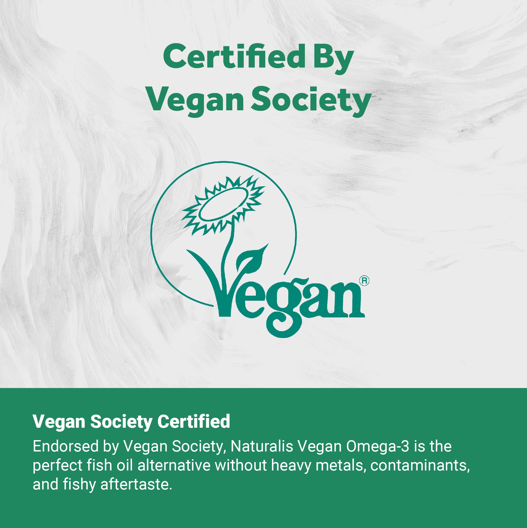 Naturalis Vegan Omega 3 DHA, EPA & DPA from Algae | Vegan Society Certified, Sustainably Sourced, True Full Spectrum | 120 Veggie Softgels (Carrageenan Free)