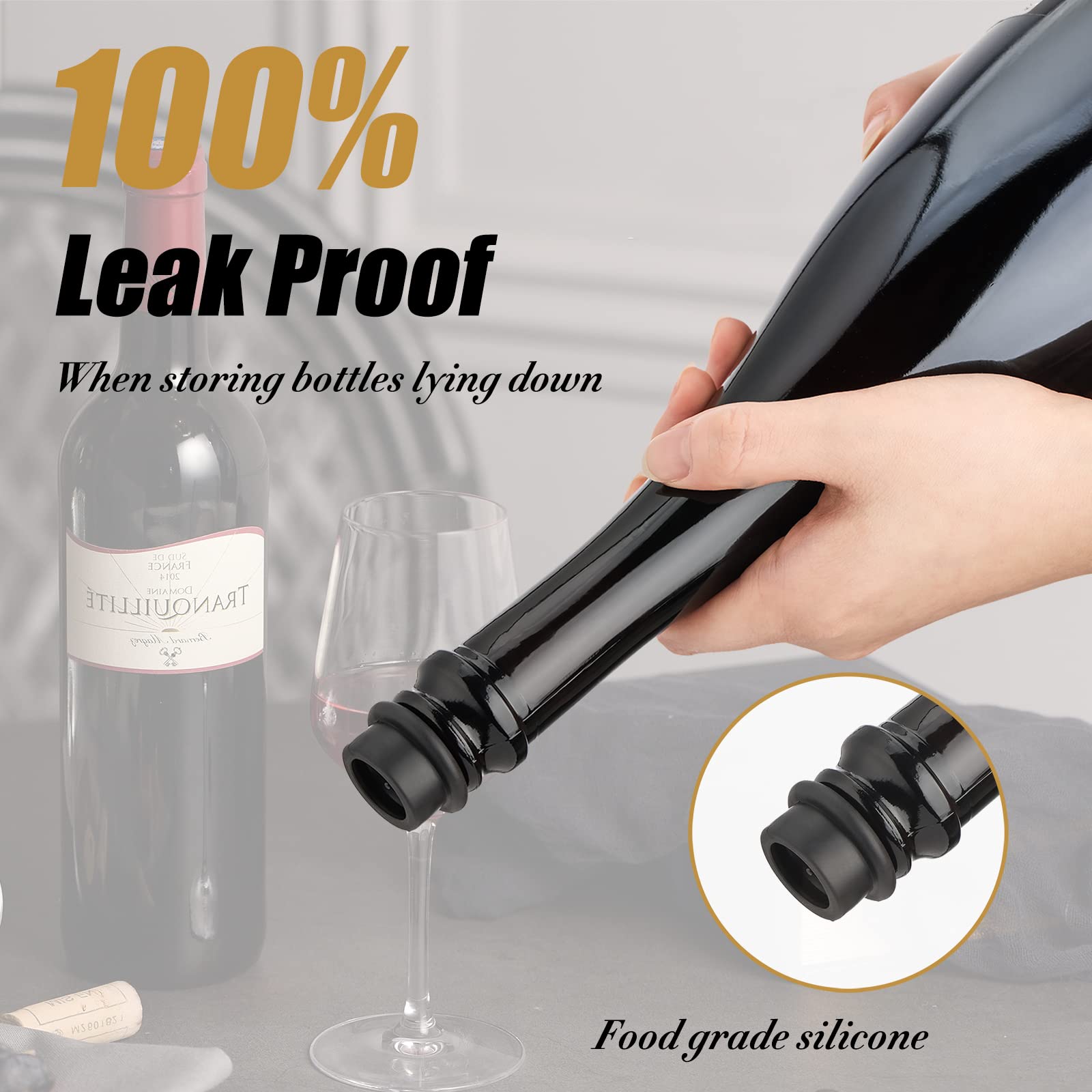 OWO Wine Saver with 4 Vacuum Stoppers, Wine Stopper Wine Preserver, Wine Bottle Keeper Set Reusable Vacuum Sealer Keeps Wine Fresh