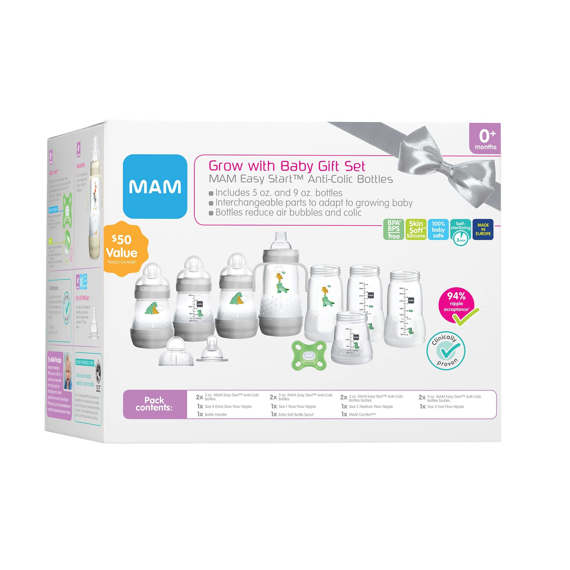 MAM Grow with Baby Gift Set, 15-Piece, 0-4 Months, Unisex