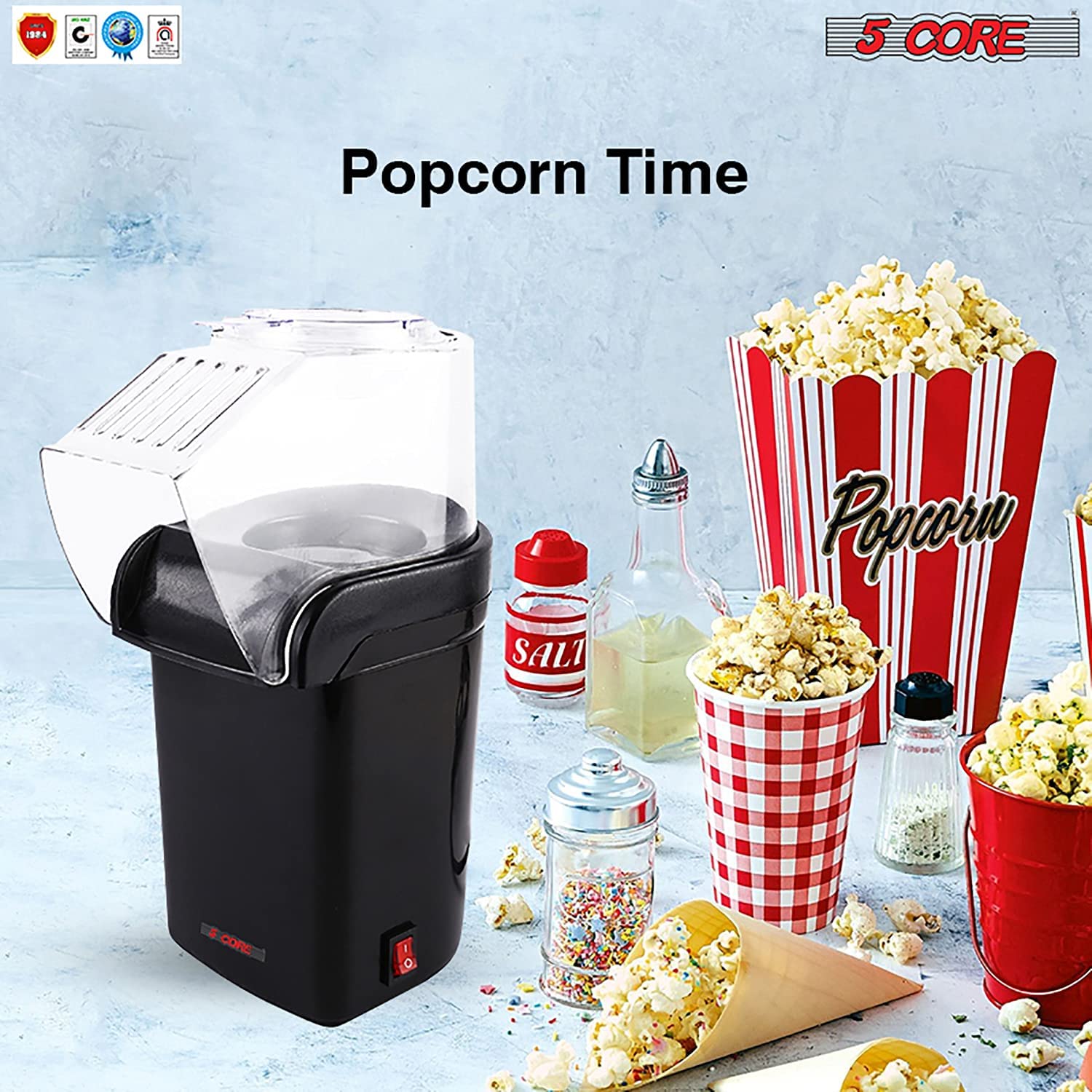 5 Core Popcorn Popper Air Popper Machine Popcon Maker Hot Air Pop Corn