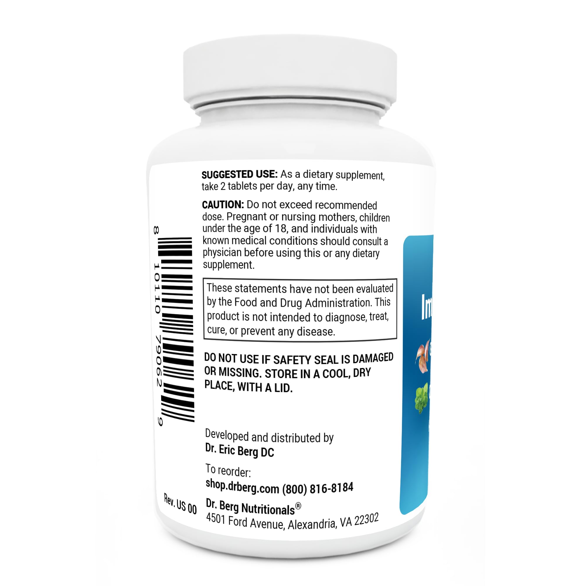 Dr. Berg Emergency Immune Support w/Echinacea - Potent Blend of Herbal Extracts (Warning: Strong Herbal Smells) - Immune Support Supplement Includes 2,000 IUs of Vitamin D & 10mg of Zinc - 60 Tablets