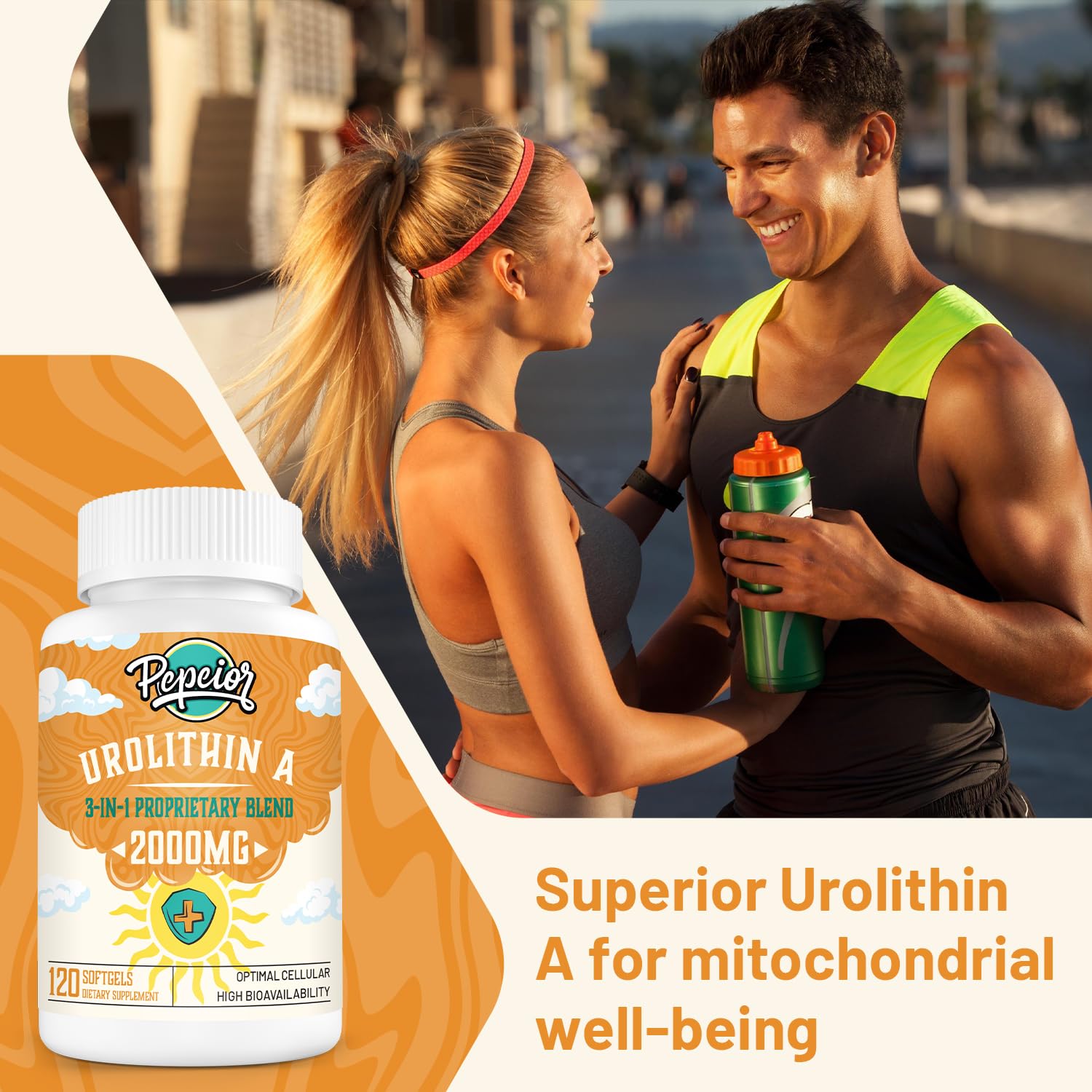 Urolithin A Supplement 2000MG - for Mitochondria, Energy, Antioxidants, Premium Quality Cellular, 120 Softgels (2 Bottles)