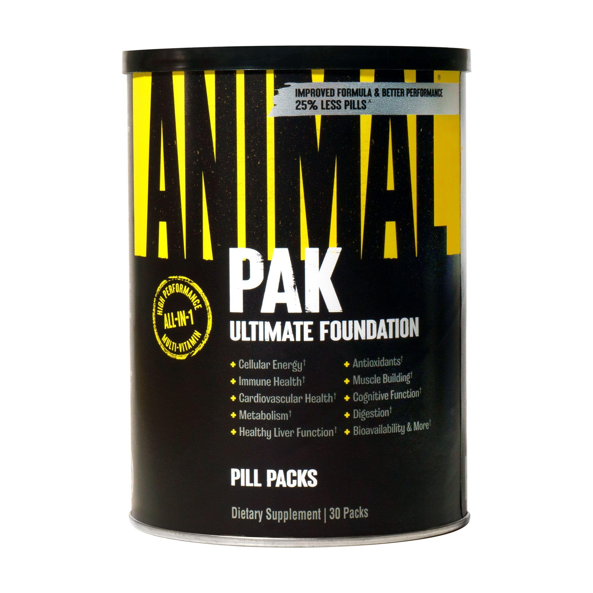 Animal Pak - Convenient All-in-One Vitamin & Supplement Pack - Zinc, Vitamins C, B, D, Amino Acids and More - Sports Nutrition Performance Mulitvitamin for Women & Men - Updated Version - 30 Count