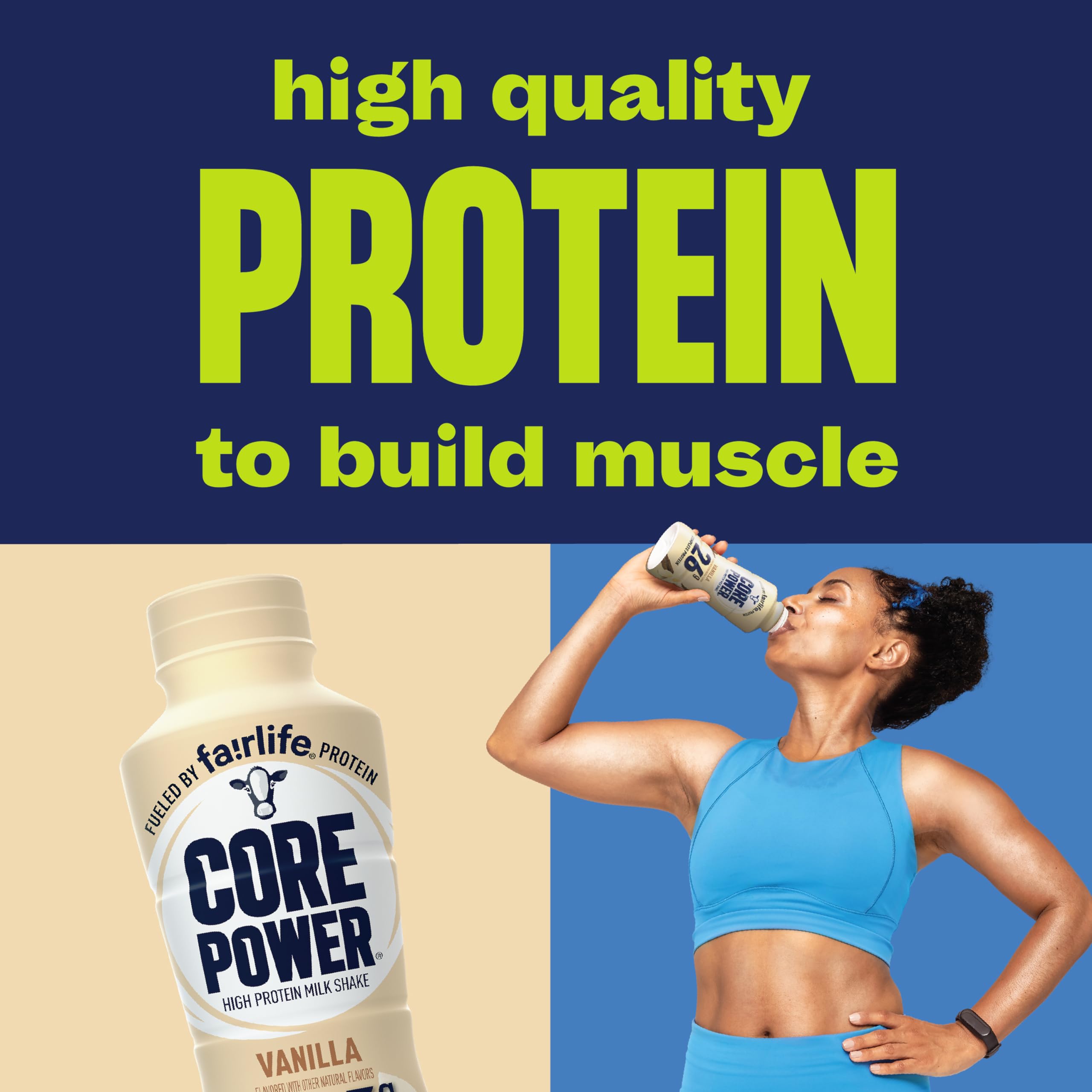 Core Power Fairlife 26g Protein Milk Shakes, Ready To Drink for Workout Recovery, Vanilla, 14 Fl Oz (Pack of 12)