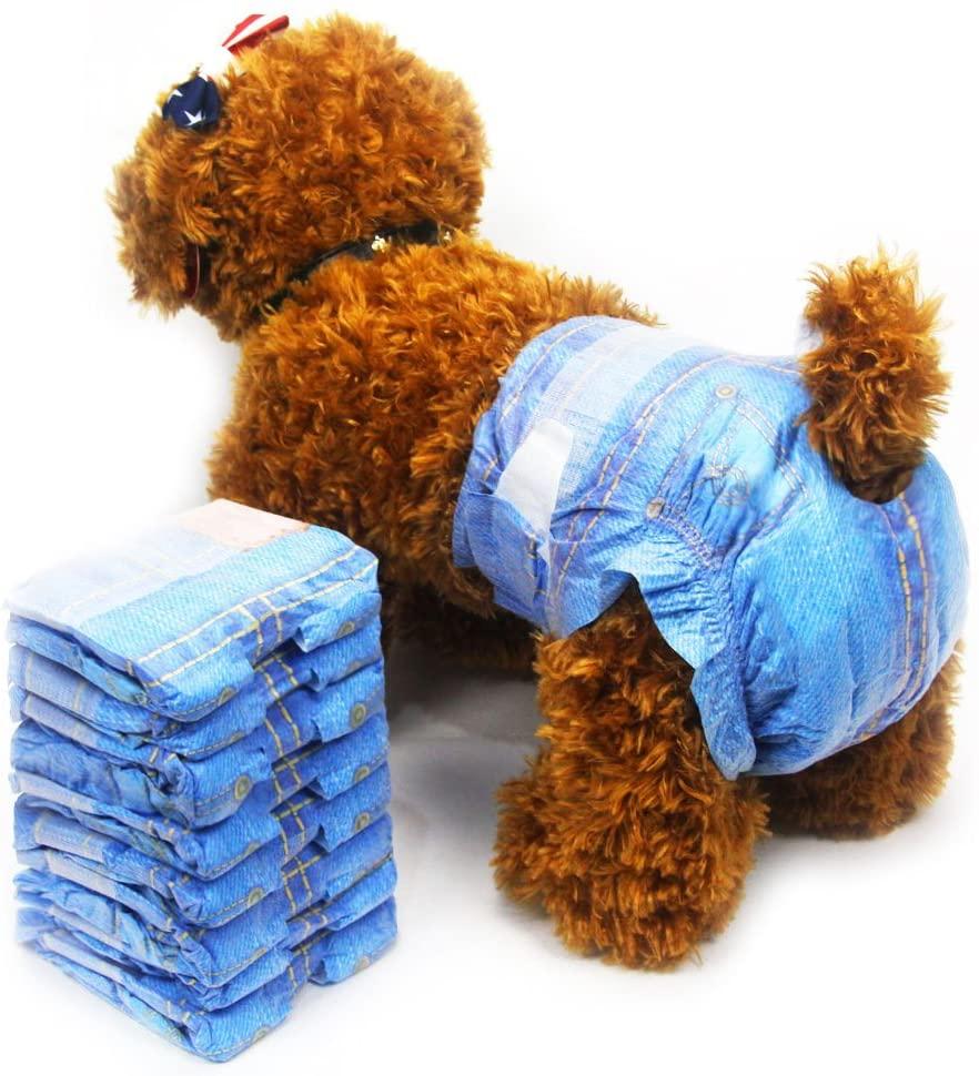Disposable Dog Diapers for Female Dogs - Jeans Super Absorbent Soft