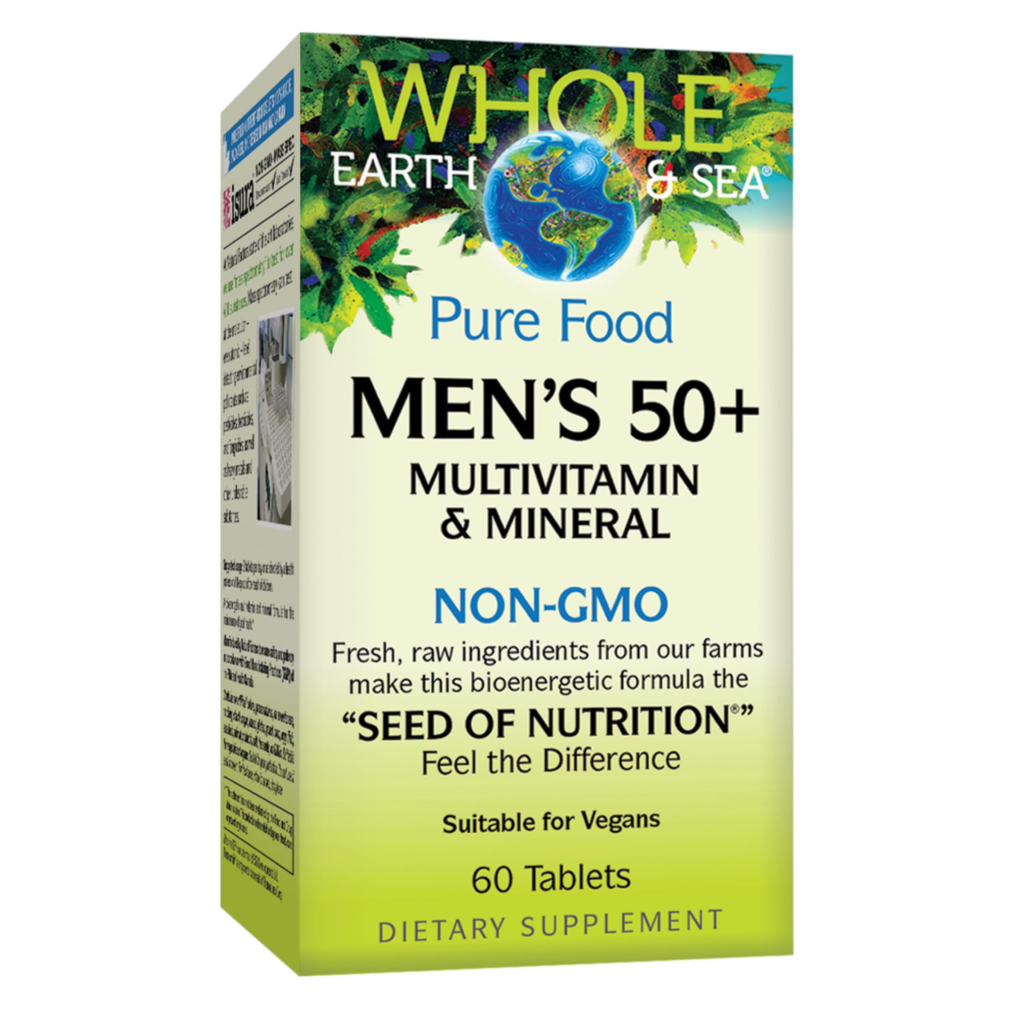 Natural Factors, Men's 50+ Multivitamin & Mineral, 1 Serving Contains Nutrition Equivalent to ½ lb of Veggies, 60 Count (Pack of 1)