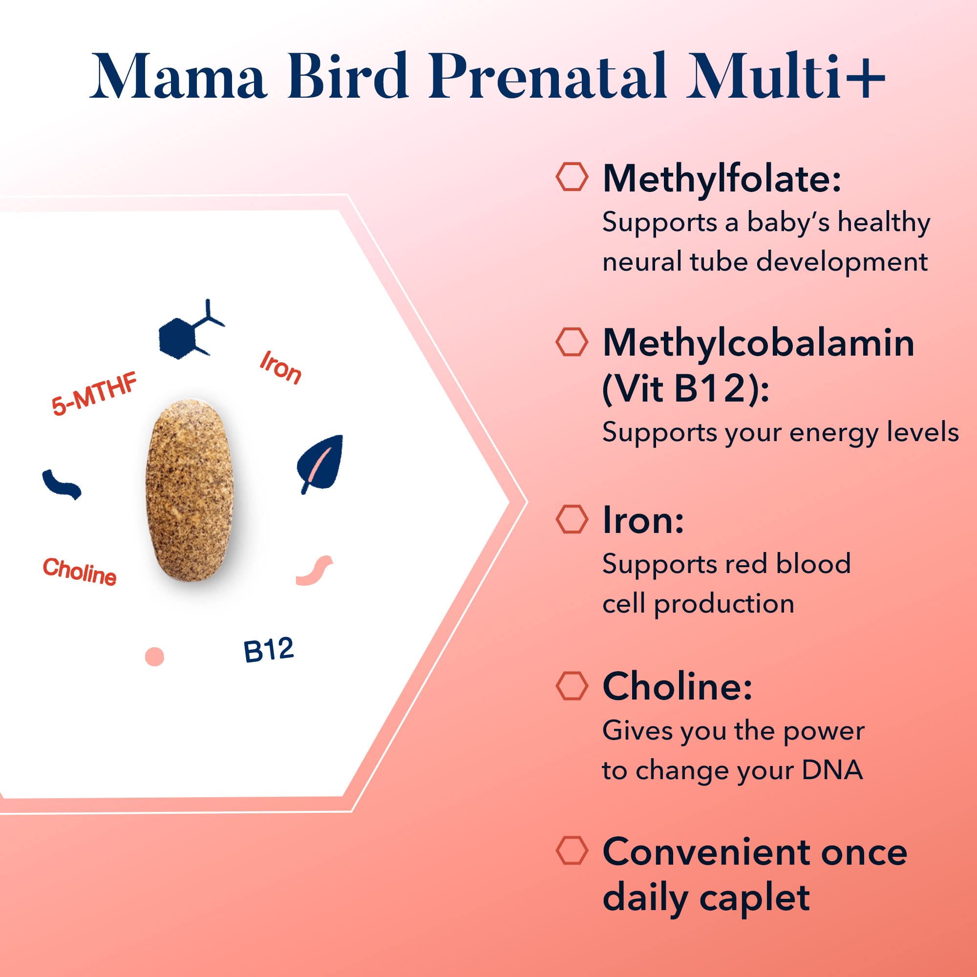 Best Nest Wellness Mama Bird Prenatal Vitamin, Methylated Prenatal Vitamins, Organic Herbal Blend, Vegan, w/Methylfolate (Folic Acid for Pregnant Women), B12, Once Daily, 30 Ct