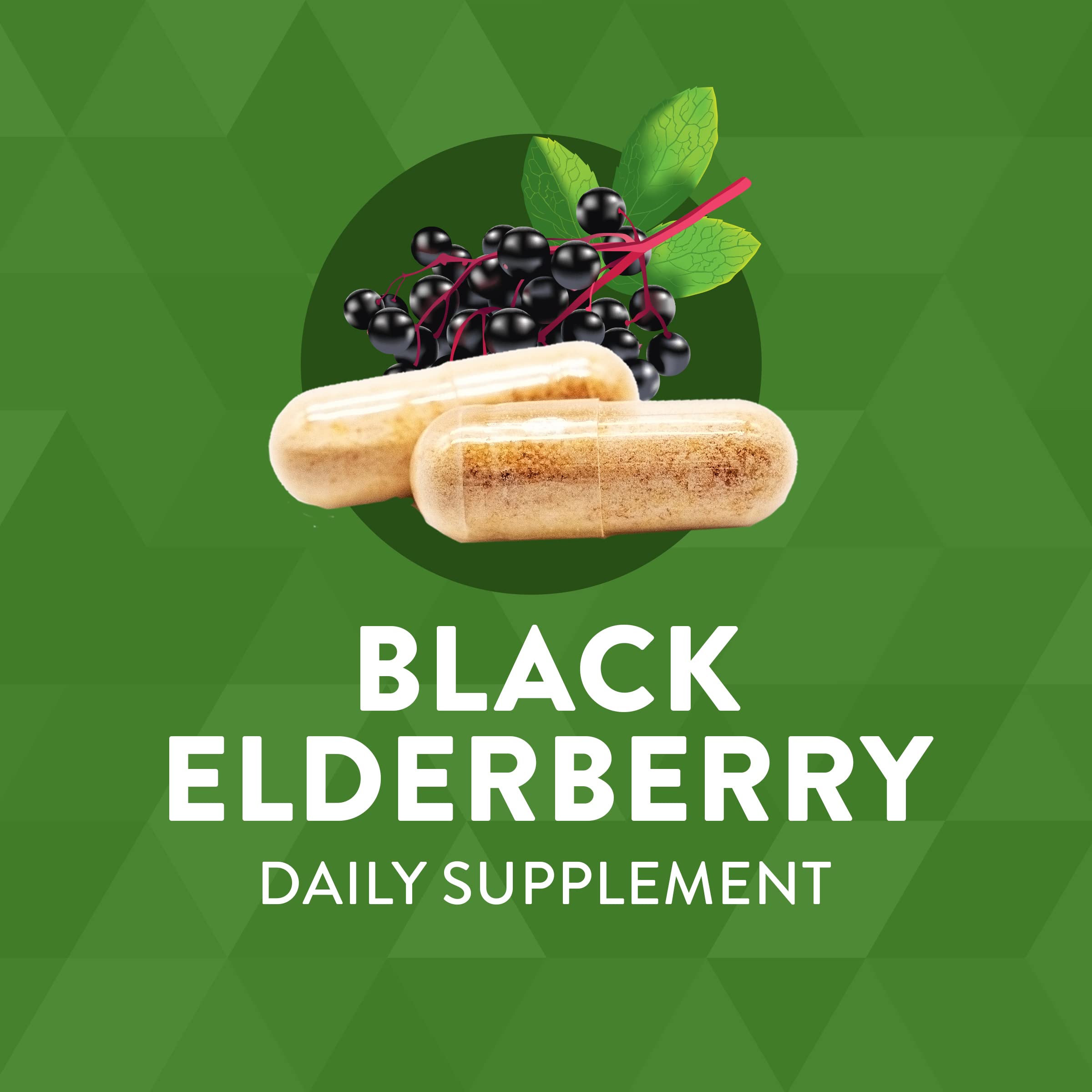 Nature's Way Black Elderberry, 1,150 mg per serving for Immune Support 100 Vegan Capsules