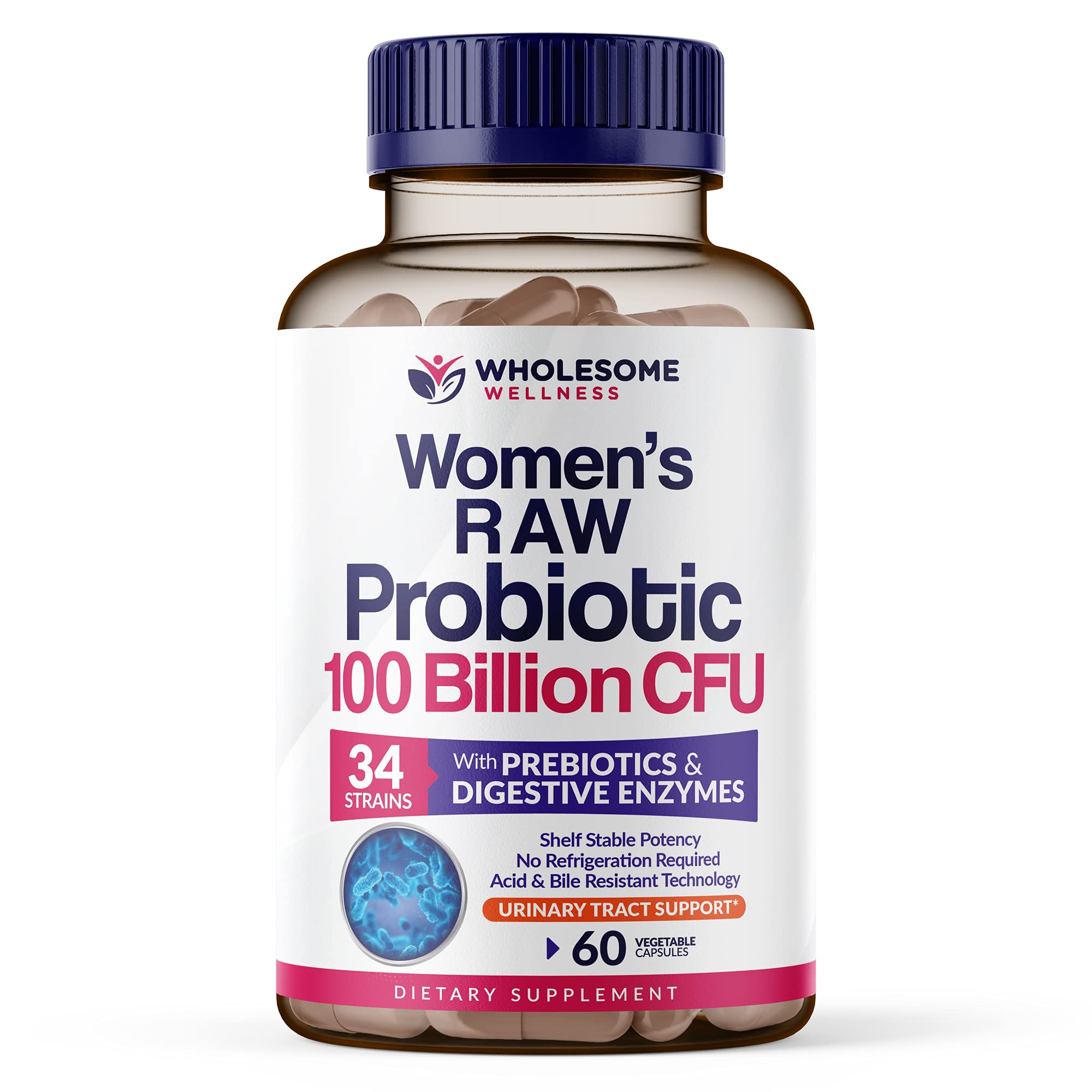 Dr. Formulated Raw Probiotics for Women 100 Billion CFUs with Prebiotics, Digestive Enzymes, Approved Women's Probiotic for Adults, Shelf Stable Probiotic Supplement Capsules