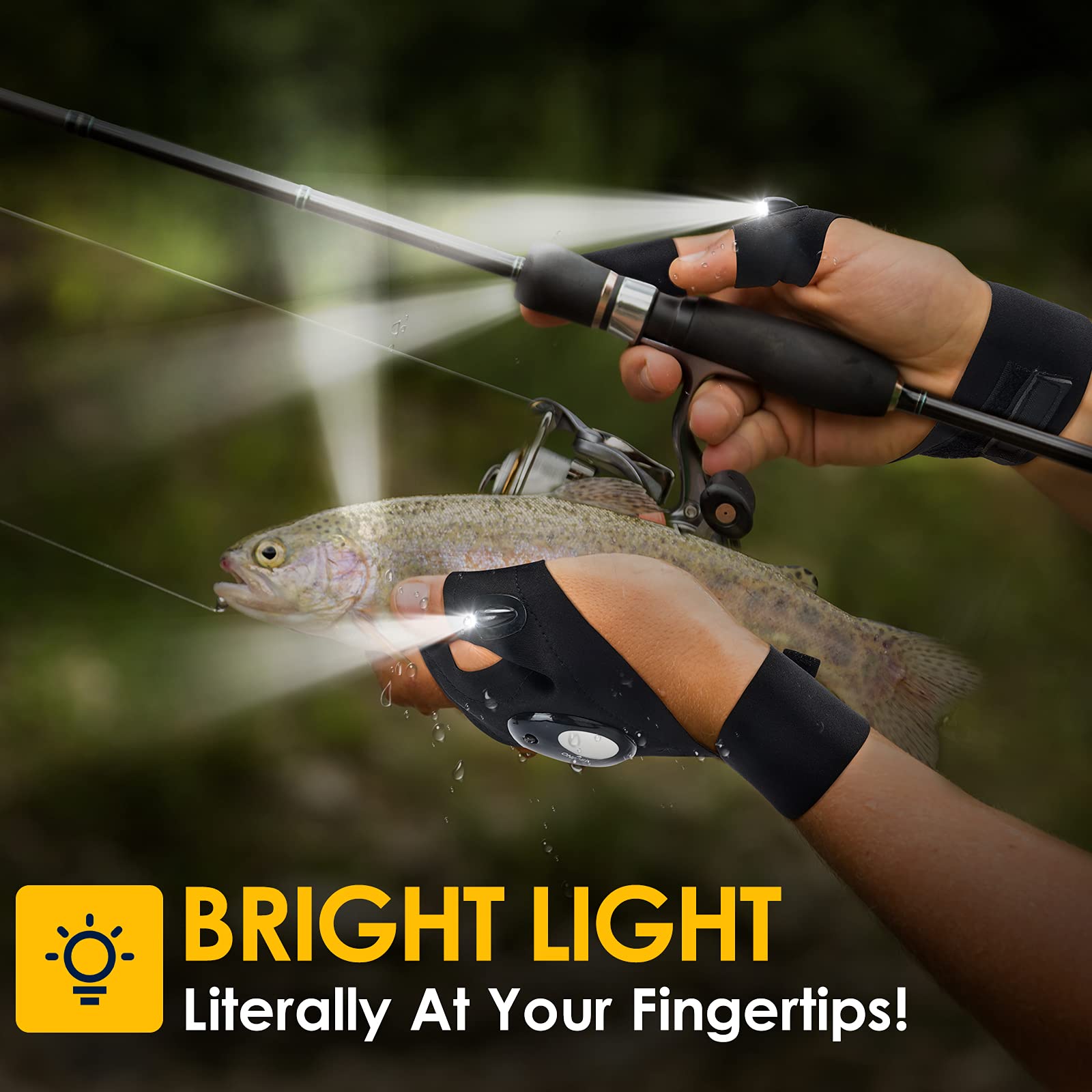 LED Flashlight Gloves Gifts for Men Women-Dad Gifts for Fathers Day Anniversary Birthday Gifts for Boyfriend Husband Papa, Cool Gadgets Mechanic Tool Car Guy Unique Stuff Fishing Hunting Camping Gift