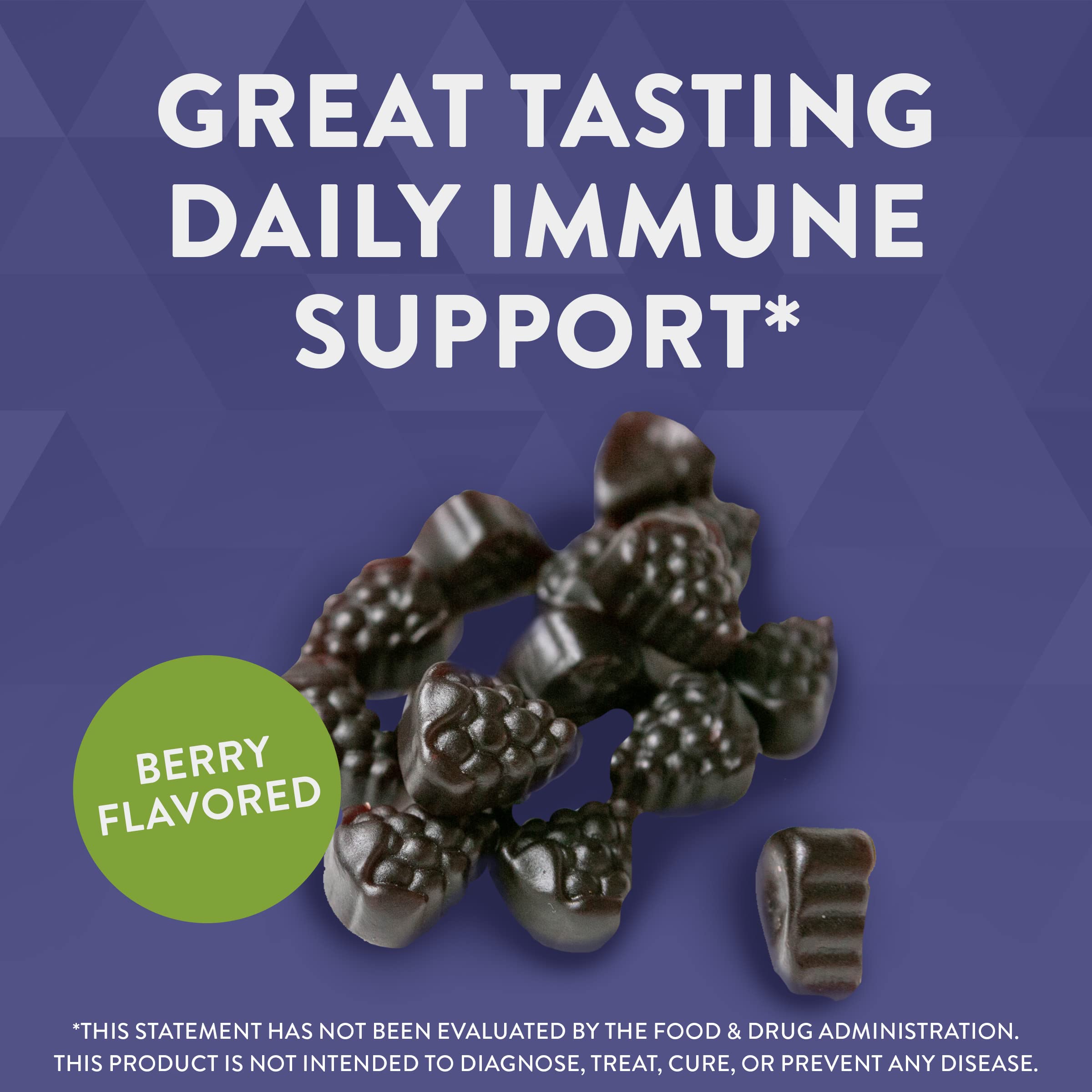 Nature’s Way Sambucus, Immune Support Gummies*, Black Elderberry with Vitamin C, D and Zinc, 60 Gummies