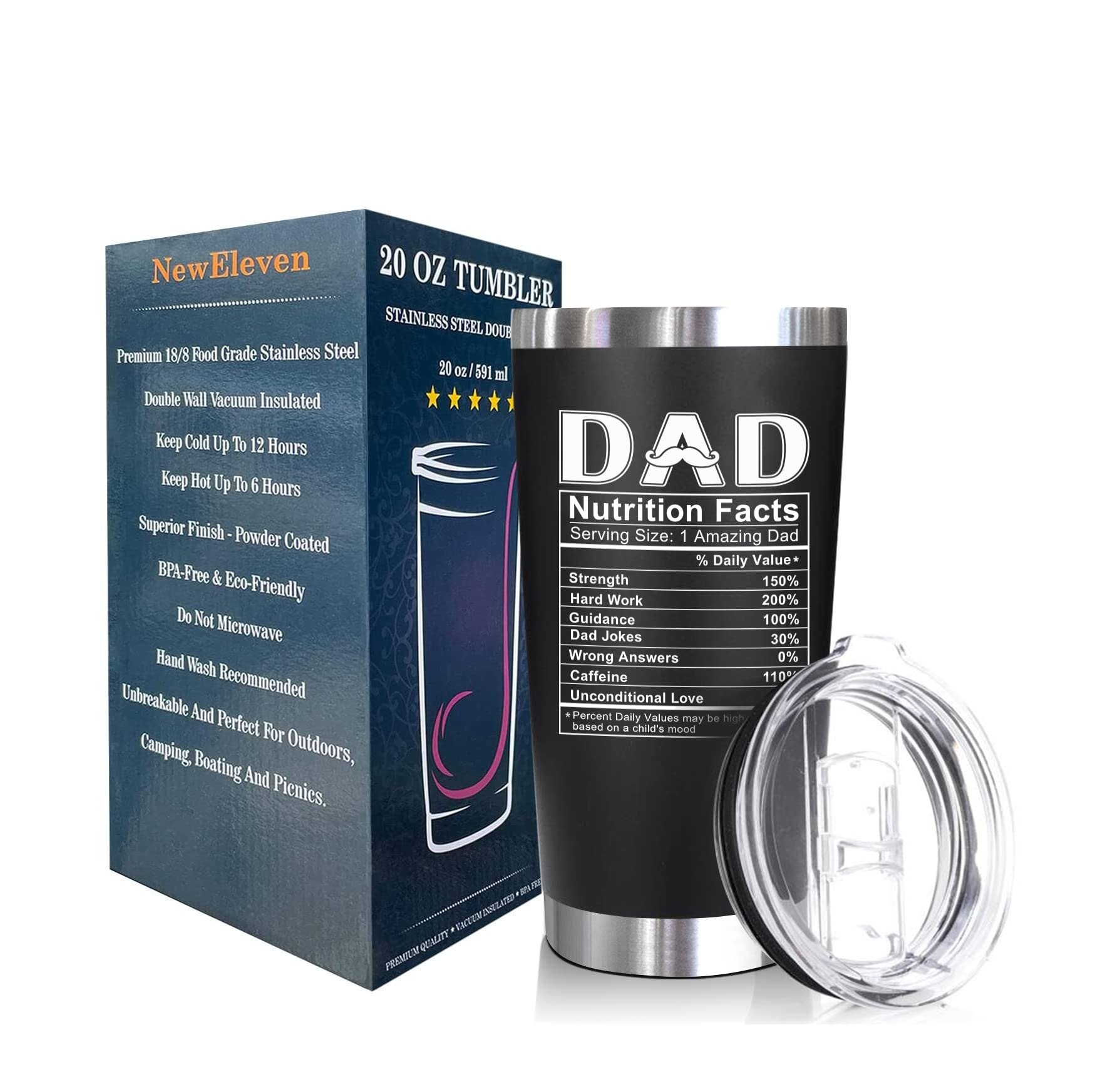 Gifts for Dad from Daughter, Son, Kids - Birthday Gifts for Dad - Fathers Day Gift for Dad, Husband, Men - Best Dad Bday Present Idea for Father, Bonus Dad from Daughter, Son, Wife - 20 Oz Tumbler