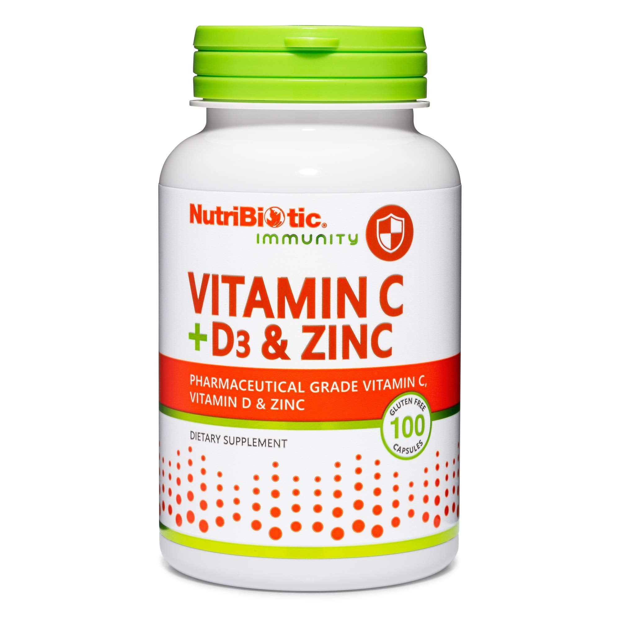 NutriBiotic – Vitamin C + Vitamin D3 & Zinc, 100 Capsules | Potent, Comprehensive Immune Support | Essential & Antioxidant Daily Supplement | Gluten & GMO Free