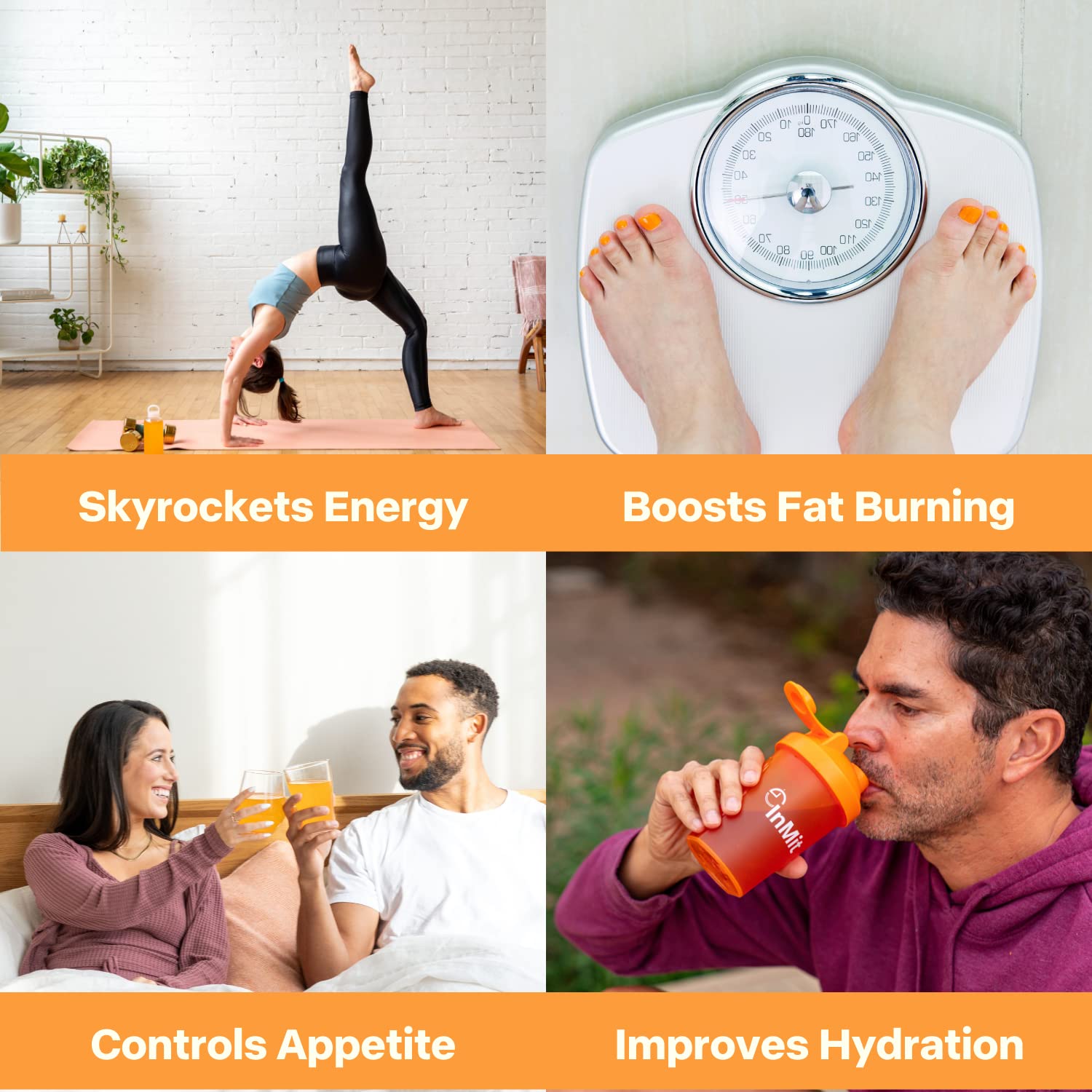 InMit Daytime Intermittent Fasting Support Drink That Provides Nourishment with 9 Essential Ingredients Electrolytes | Vegan-Friendly, Gluten-Free, Non-GMO, Dairy-Free | Orange Citrus