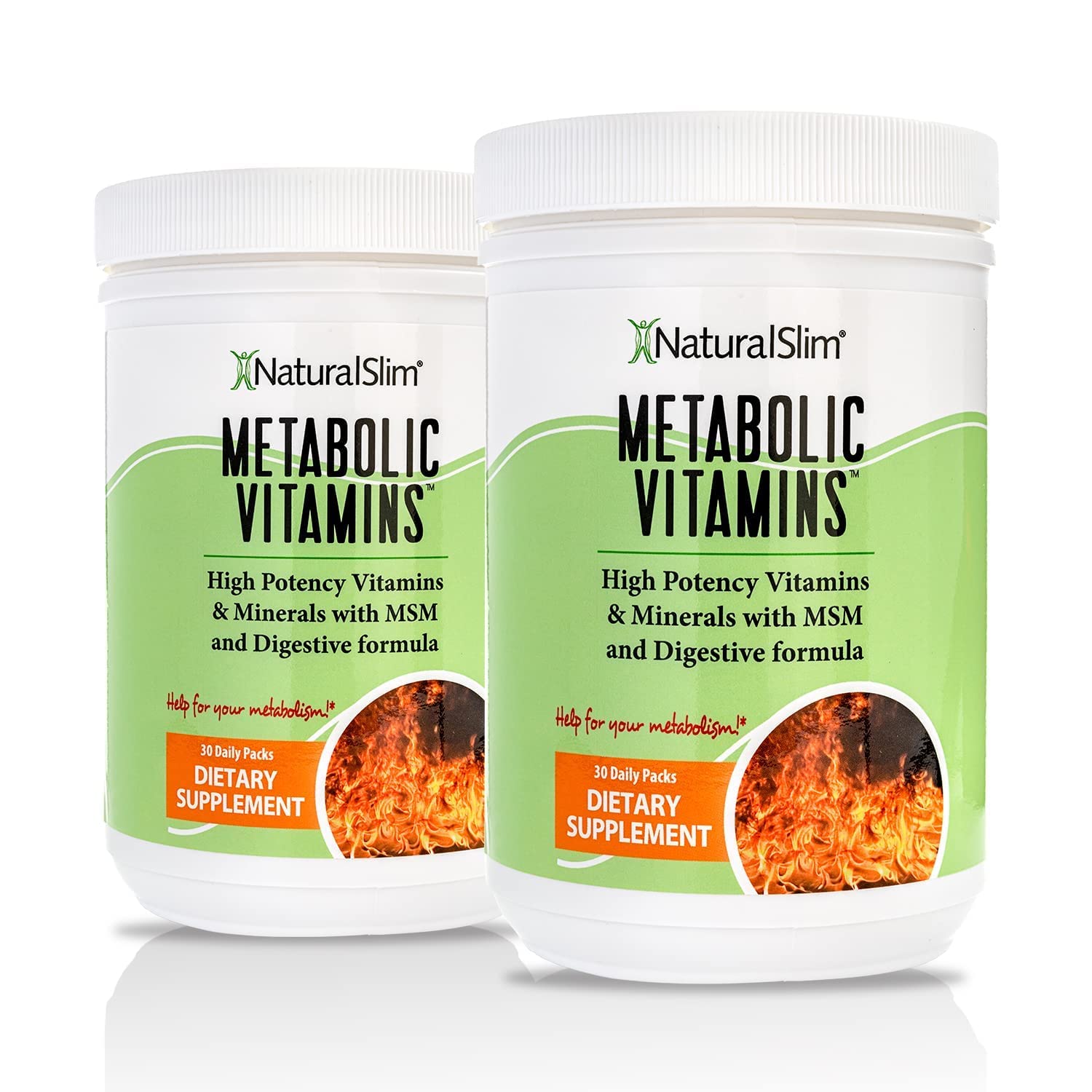 NaturalSlim Metabolic Vitamins - Combination of High Potency Multivitamins, Minerals, B Complex, Msm, & Digestive Formula Supplements for Men & Women - Energy & Metabolism Support - 2 Pack