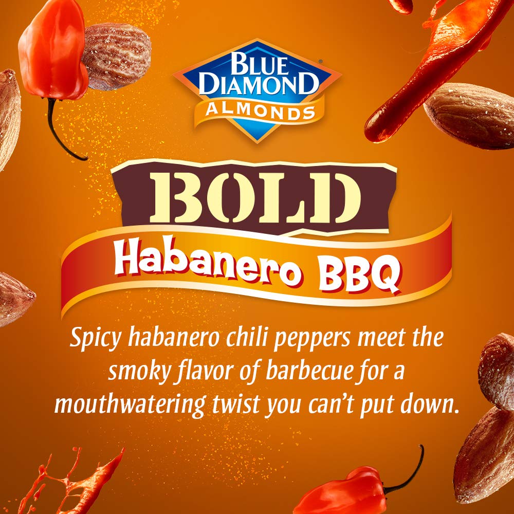 Blue Diamond Almonds, BOLD Habanero BBQ, 16 Ounces