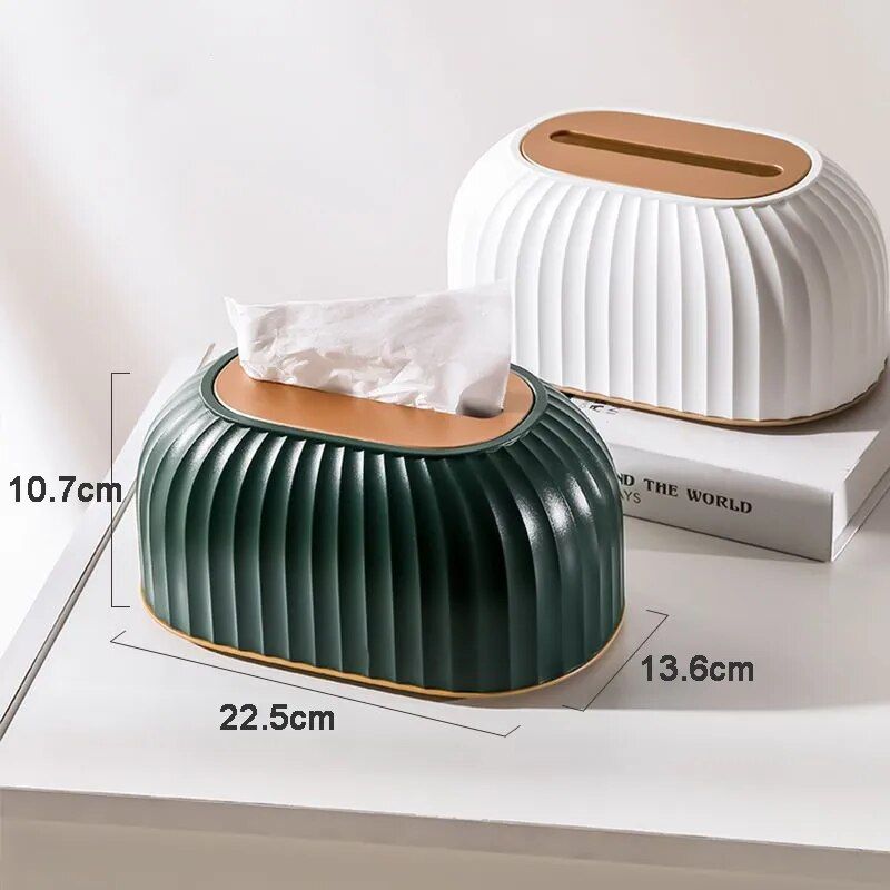 Elegant Nordic-Style Striped Tissue Box Holder - Multipurpose Table Napkin & Toilet Paper Dispenser for Home and Car