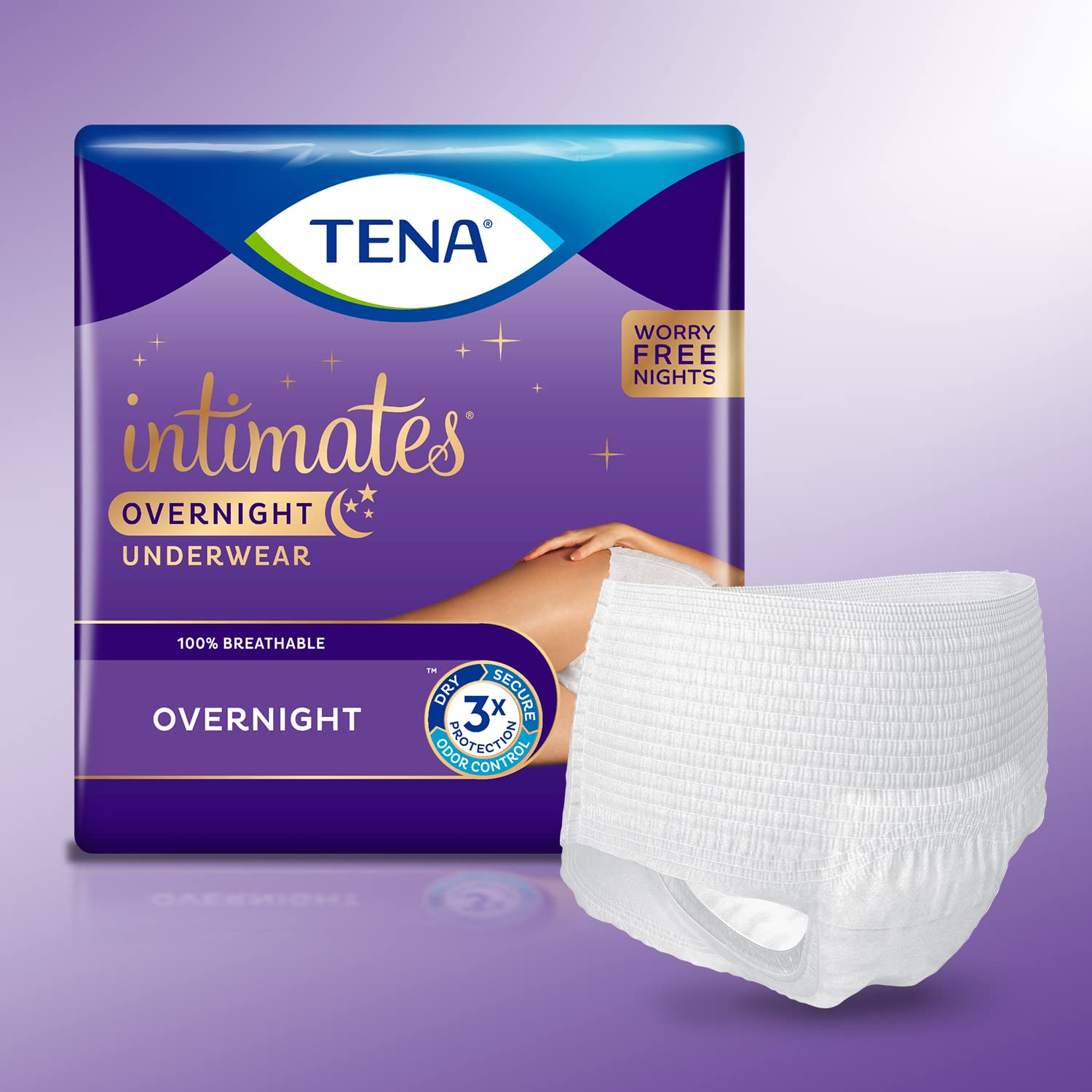 TENA Incontinence Underwear for Women, Overnight Absorbency, Intimates - Large - 56 Count