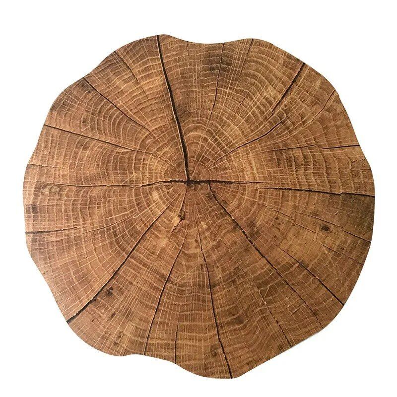 Round Wood Grain Placemat - Non-Slip, Heat Insulating Dining Table Mat