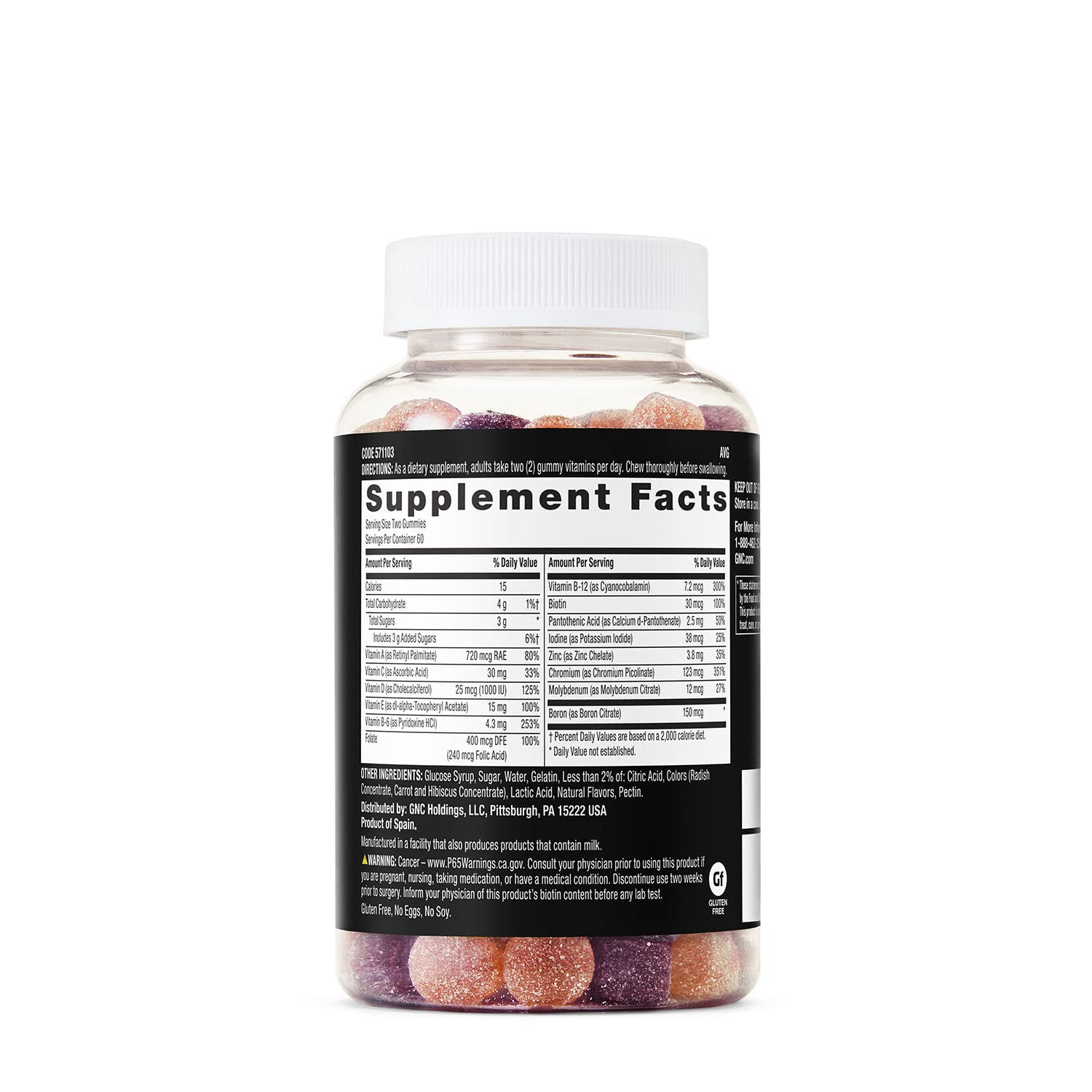 GNC Mega Men Gummy Multivitamin | Supports Energy, Metabolism, and Immune System, Gluten Free | Mixed Berry | 120 Gummies