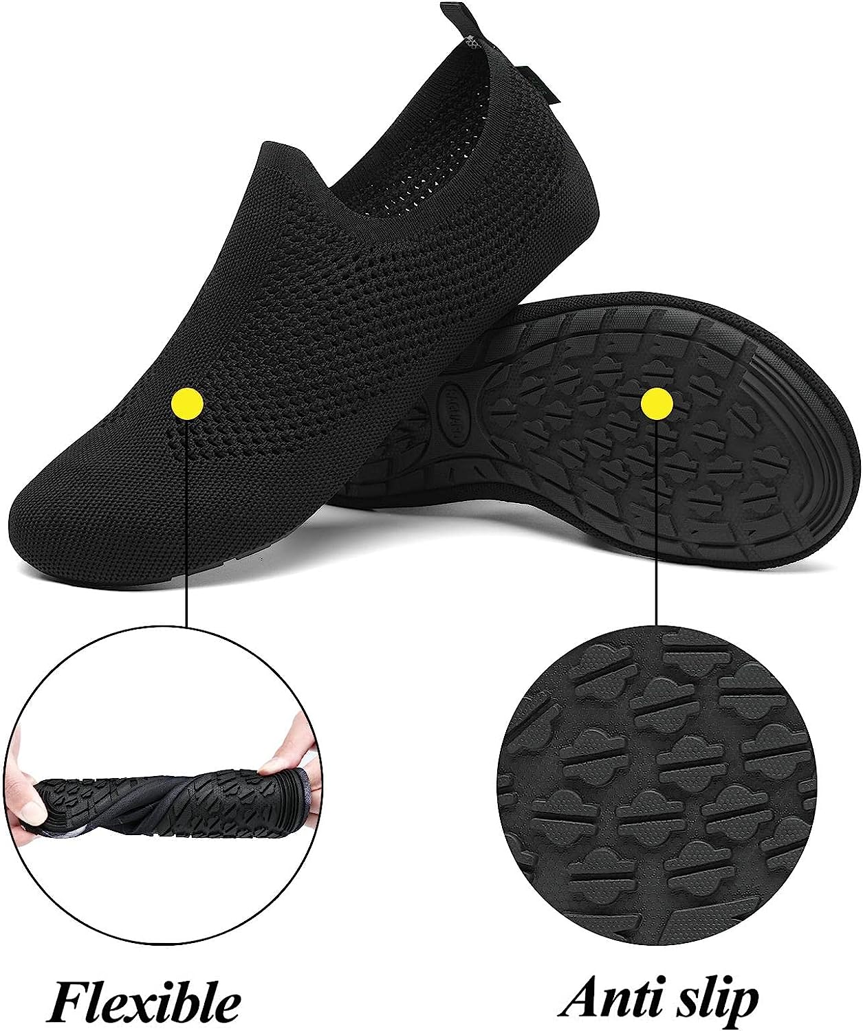 SAGUARO Women Aqua Socks Men Slip-On Barfoot Water Shoes Quick-Dry Non-Slip Swimming Socks Outdoor Beach Water Sports