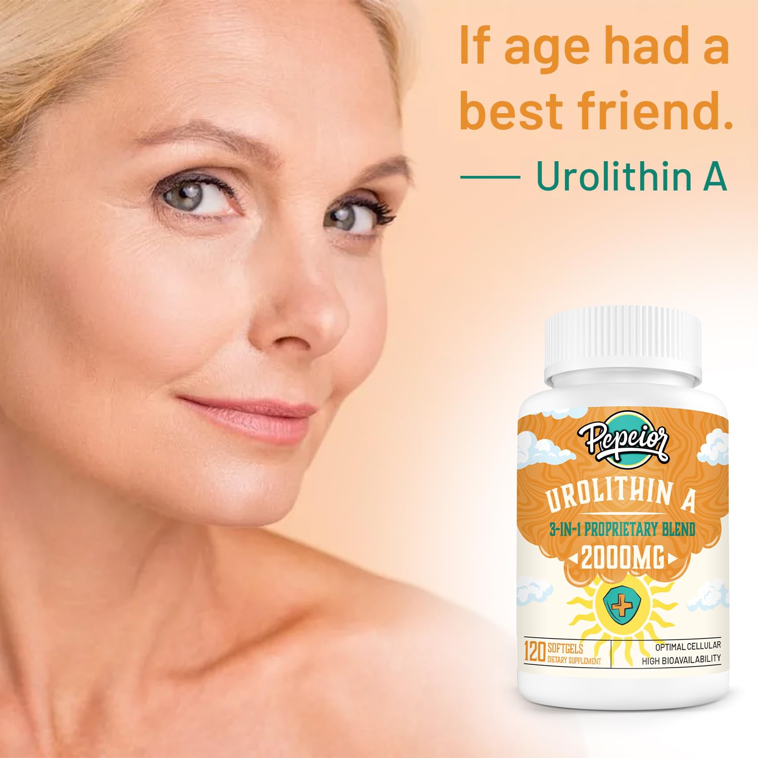 Urolithin A Supplement 2000MG - for Mitochondria, Energy, Antioxidants, Premium Quality Cellular, 120 Softgels