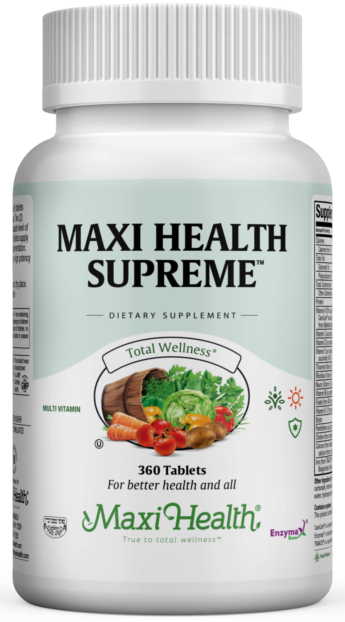 Maxi Health Supreme - High Potency Multivitamin & Mineral Supplement, 360 Count