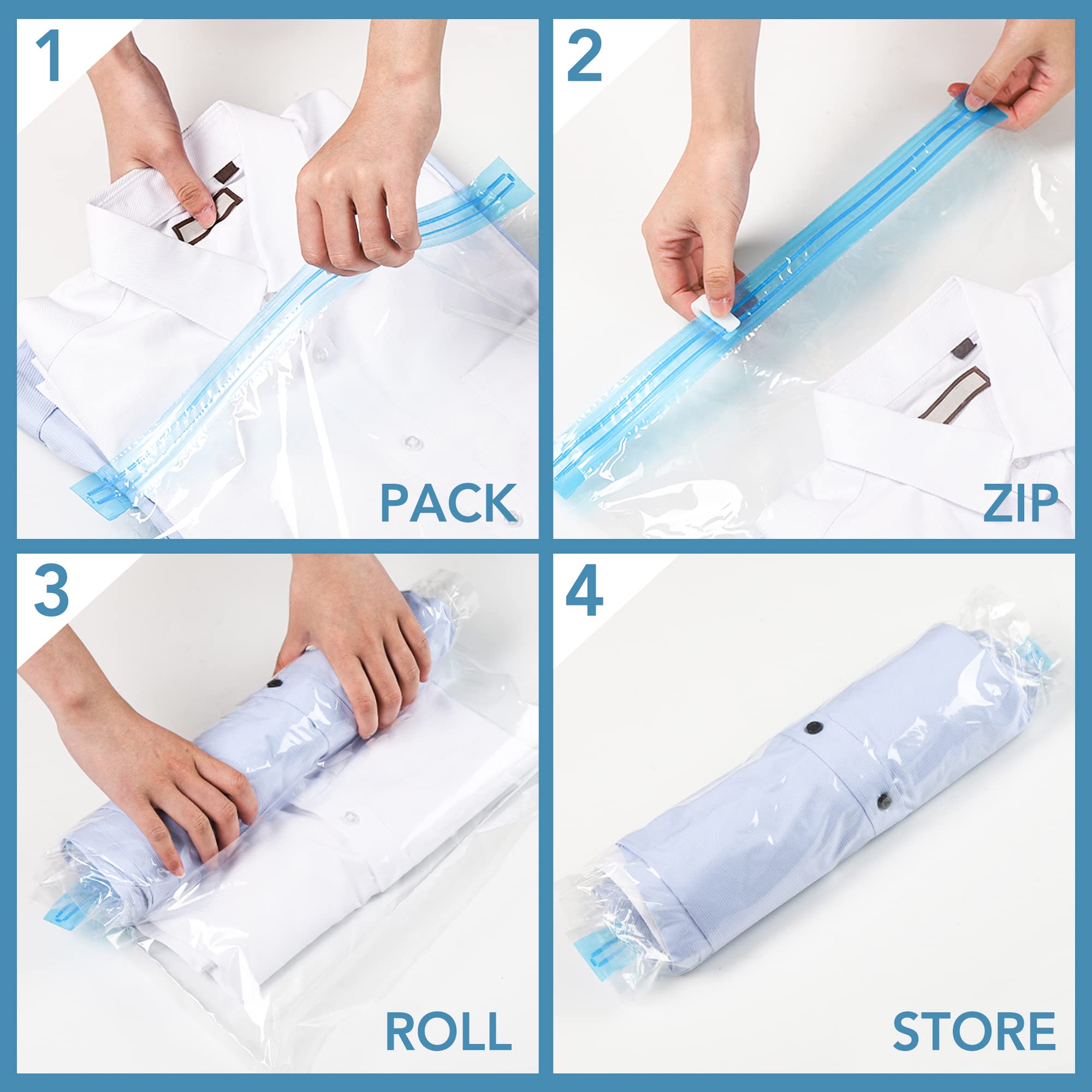 Compression Bags for Travel, Space Saver Bags for Travel Packing, Travel Accessories (4L+4M+4S)