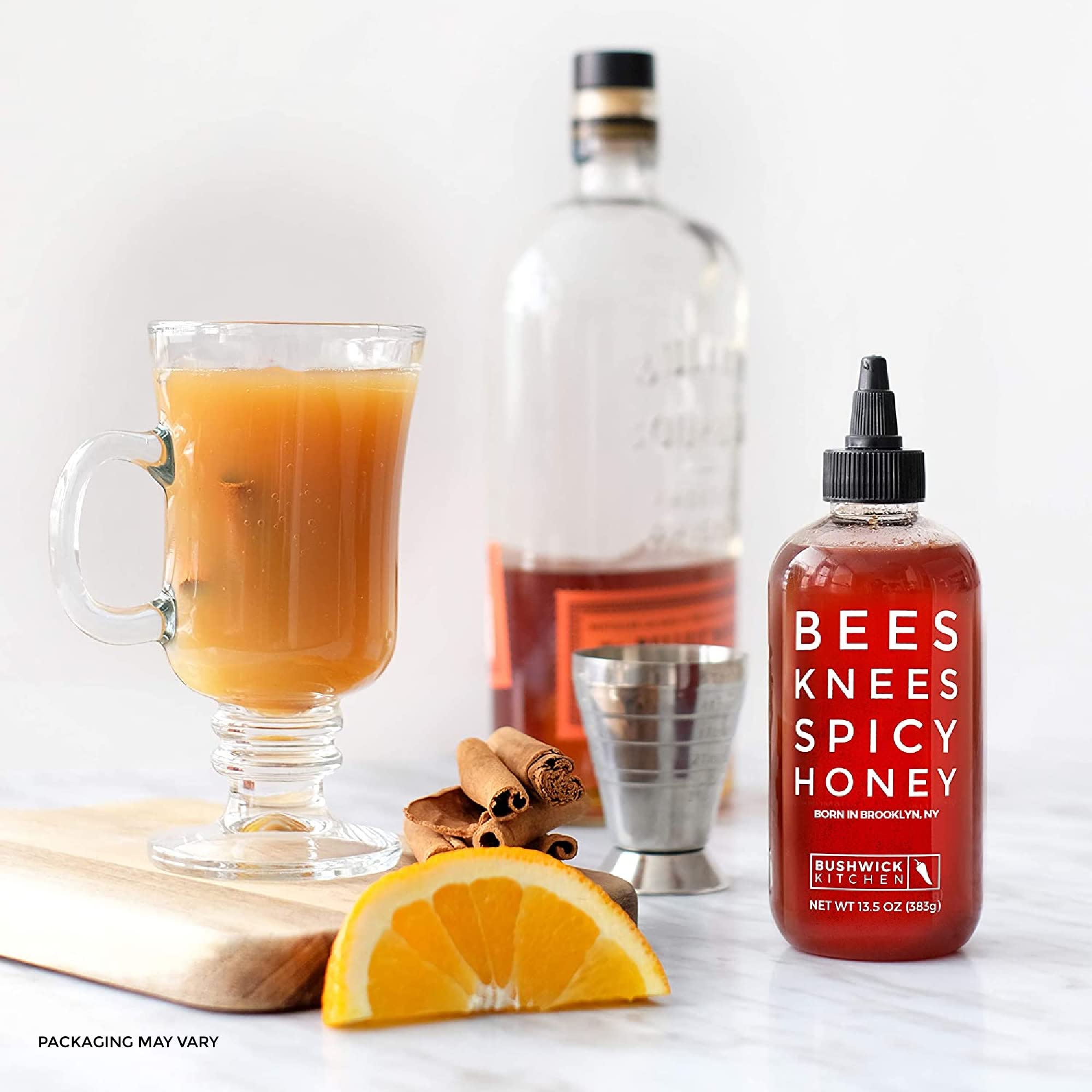 Bees Knees Spicy Honey, 12.5 oz Pure Honey Infused with Oleoresin Habanero Peppers, Gluten Free, Paleo Friendly, Wildflower Natural Hot Honey, Hot Sauce Gifts, Food Gifts, Unique Gifts