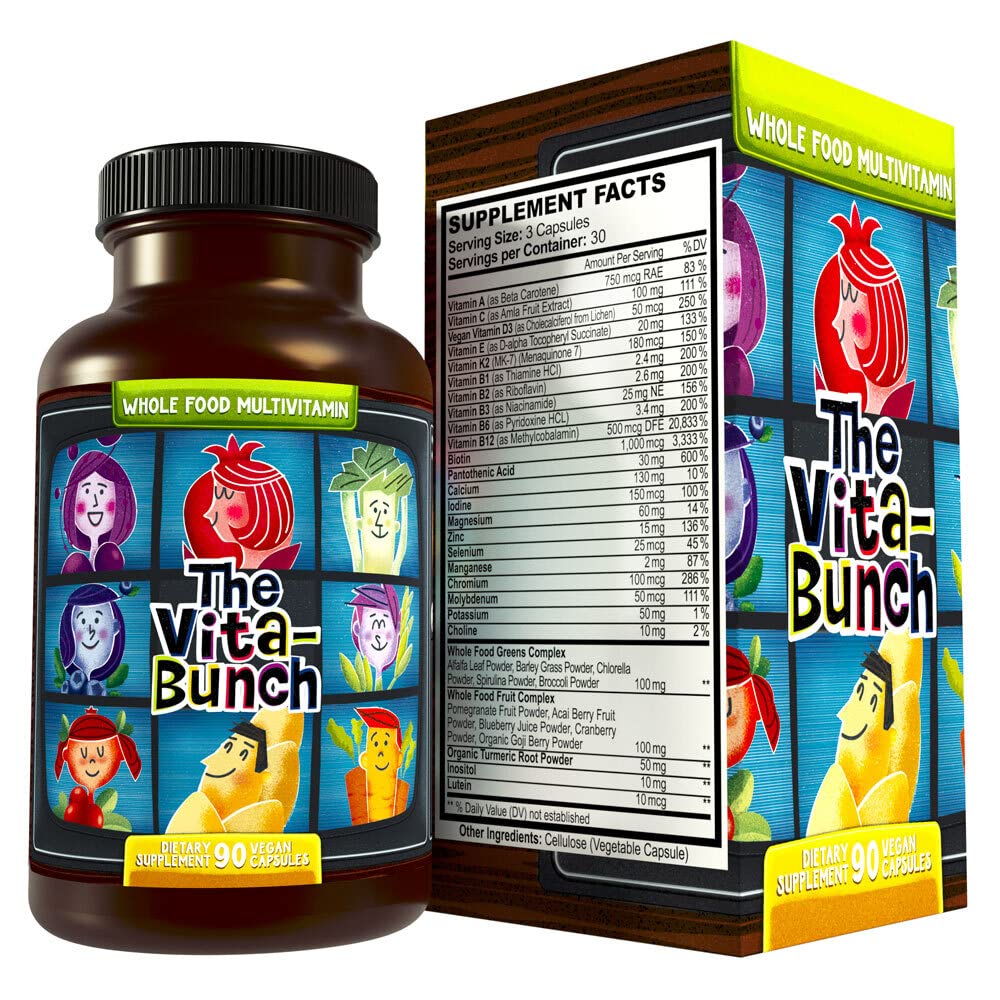 Hippie Farms Whole Food Multivitamin Fruit & Super Greens All-in-one Vitamin Complex, 90 Vegan Capsules - Daily Vitamin for Women and Men - Iron, Zinc, B12, Vitamin A, D3 and More