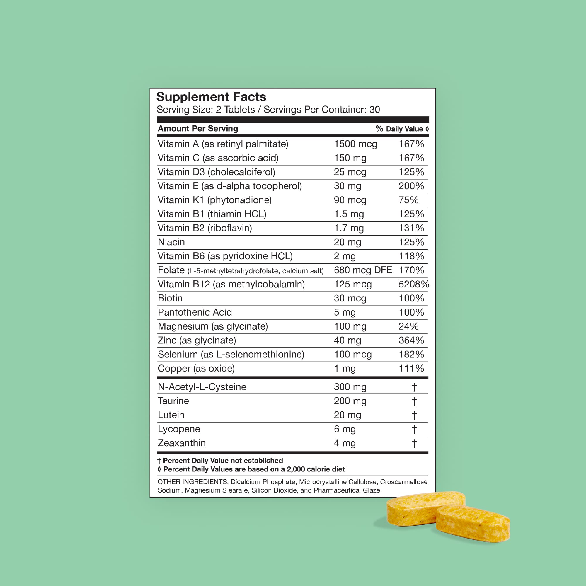 CorneaCare Eye Vitamins and Minerals - Multivitamin | Eye Vitamins for Vision | Eye Health Vitamins | Dry Eye Supplements | Eye Health Supplements | Vision Vitamins for Eyes | 60 Tablets