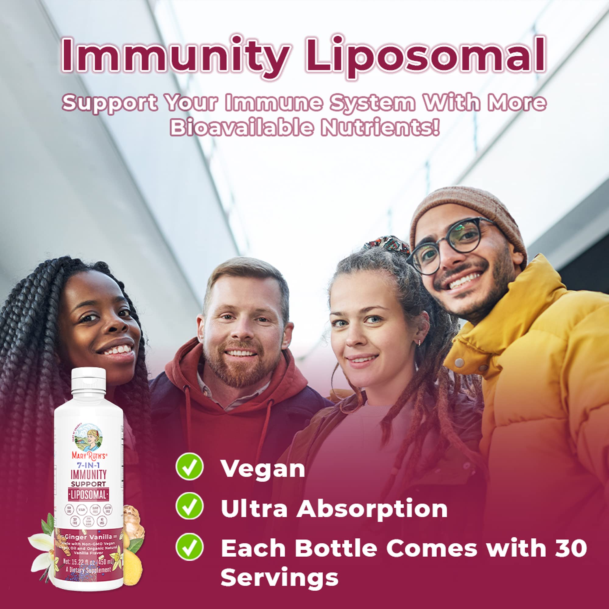 Elderberry Liquid with Vitamin C | 7 in 1 Immune Support Liquid Vitamins | Immune Defense Vitamins | Elderberry with Zinc and Vitamin C for Adults & Kids | Vegan | Non-GMO | Gluten Free | 30 Servings