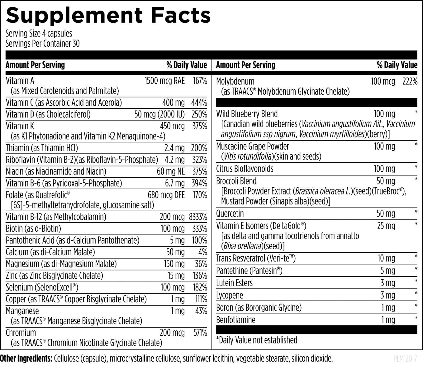 Designs for Health Primal Multi - Paleo-Friendly Multivitamin Supplement with Folate, Tocotrienols, Lutein + Broccoli Seed, Immune Support Vitamins D (2000 IU), C + Zinc (120 Capsules)