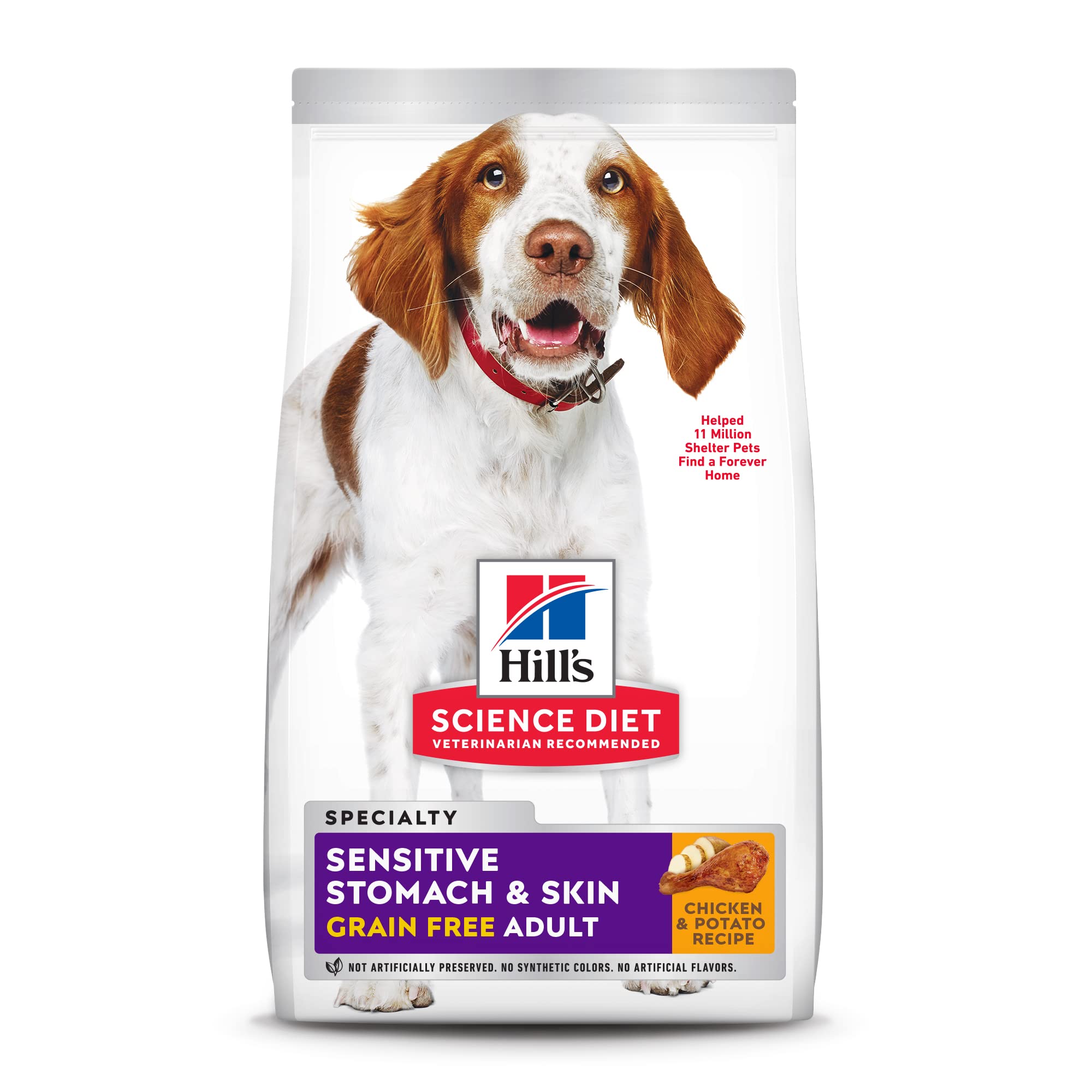 Hill's Science Diet, Grain Free Dry Dog Food, Adult, Sensitive Stomach & Skin, Chicken & Potato Recipe, 24 lb. Bag