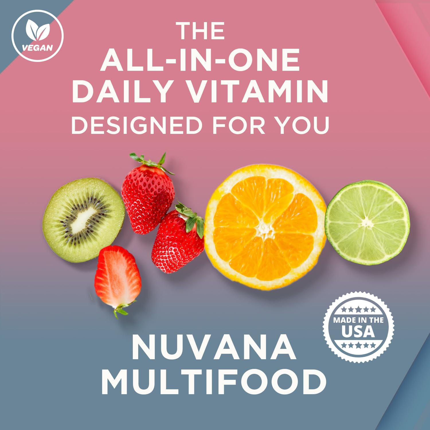 Nuvana Multifood Whole Food Multivitamin with Probiotics, Organic Fruits & Vegetables, Iron, CoQ10, Turmeric, Resveratrol & Prebiotic Fiber | Vegan Formula for Promoting Energy (Multifood for Men)