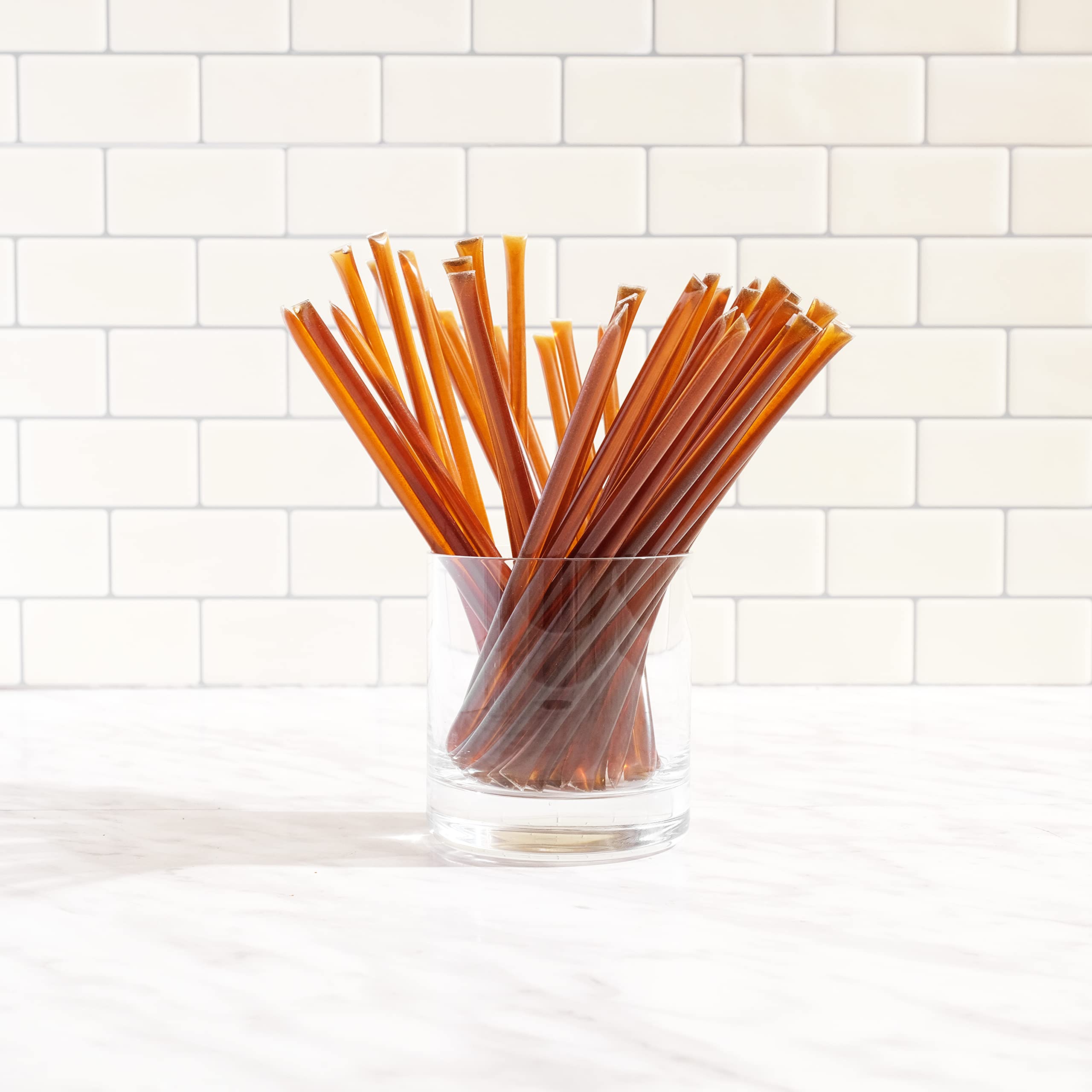 Bees Knees Spicy Honey Sticks, 50 Sticks, 1tsp each, Wildflower Hot Honey Straws Mixed with Habanero Peppers, Honey Sticks for Cooking, Cocktails, Foodie Gifts, Hot Sauce Gifts