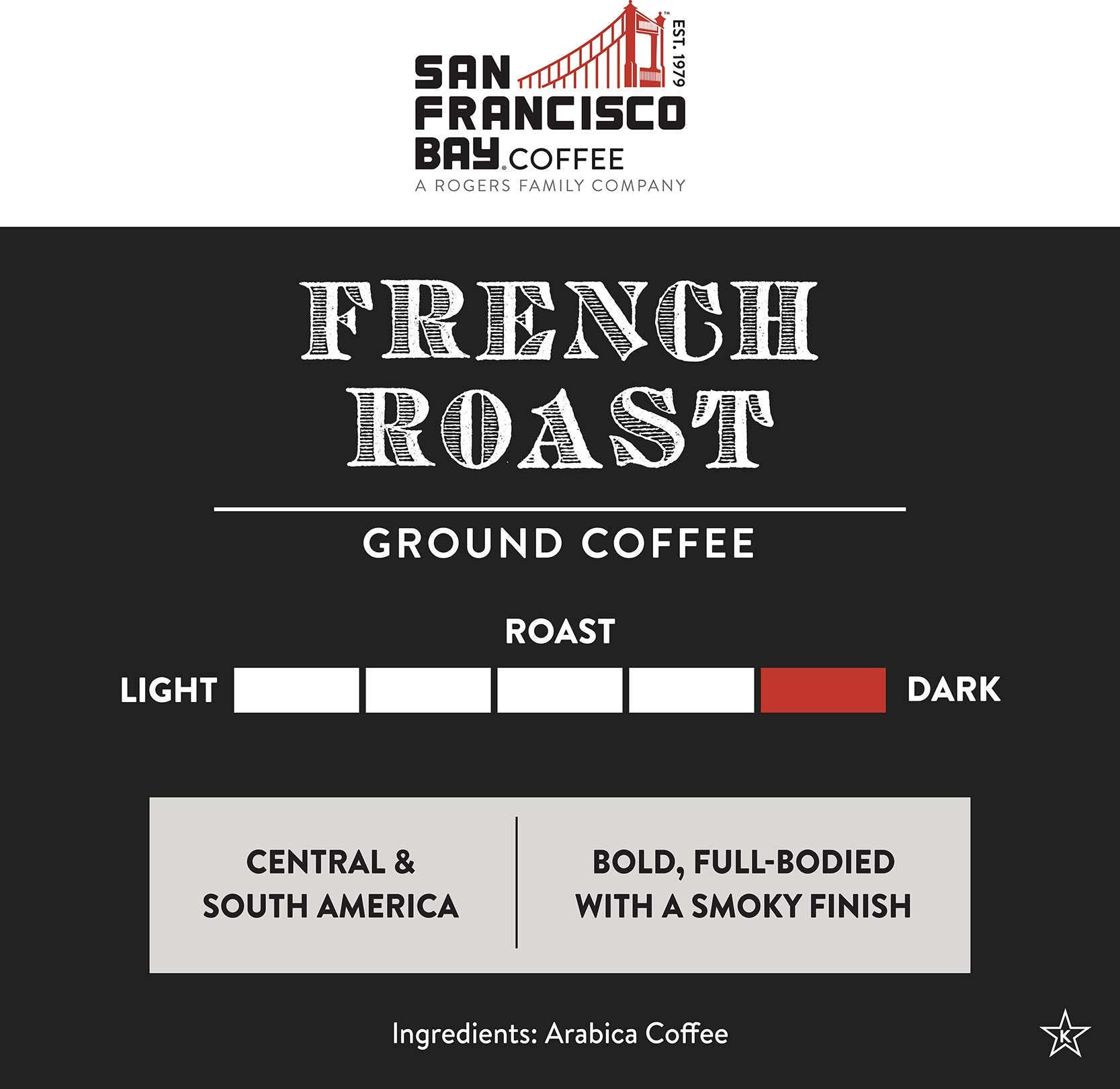 San Francisco Bay Ground Coffee - French Roast (28oz Bag), Dark Roast