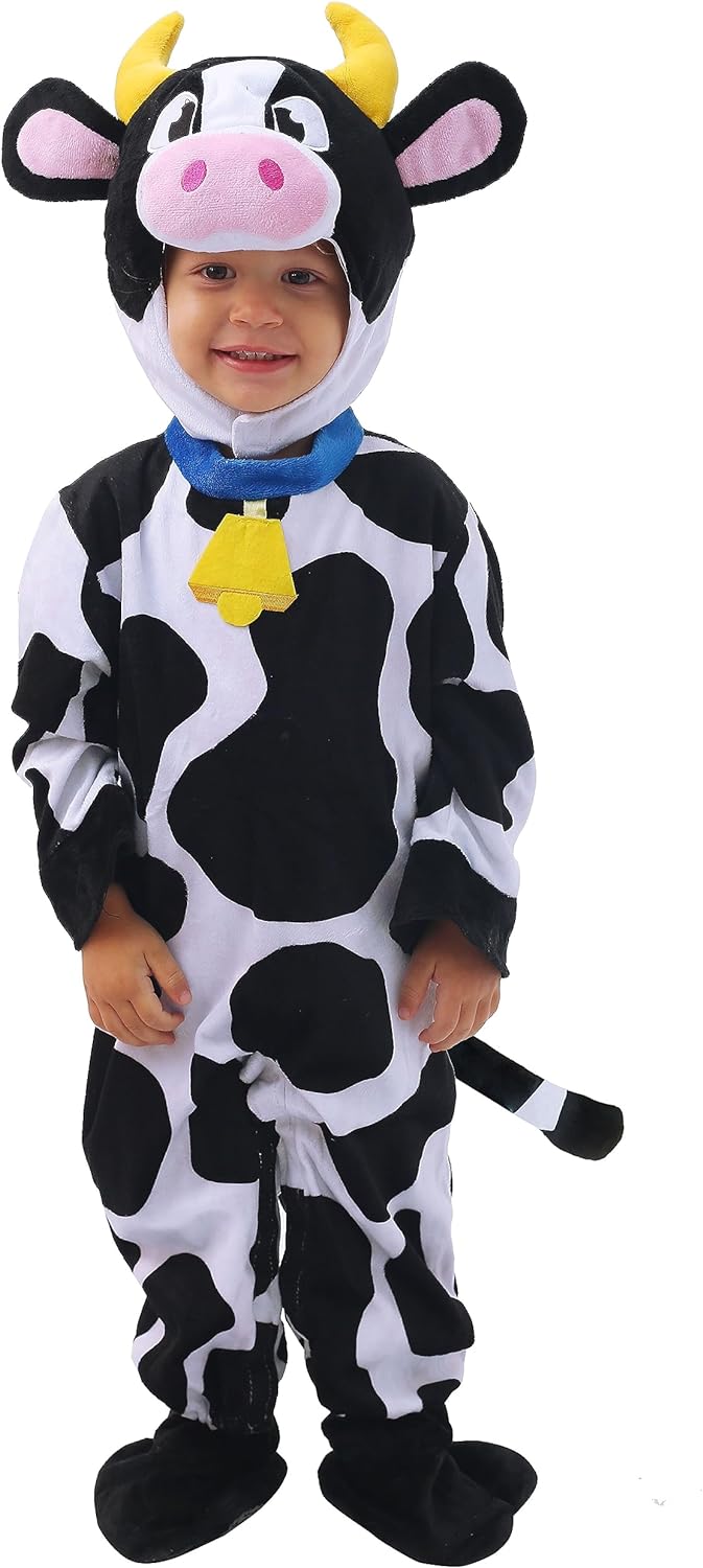 Spooktacular Creations Baby Cow Costume with Milking Bucket for Toddler, Kids Halloween Farm Party Dress Up (12-18 Months)