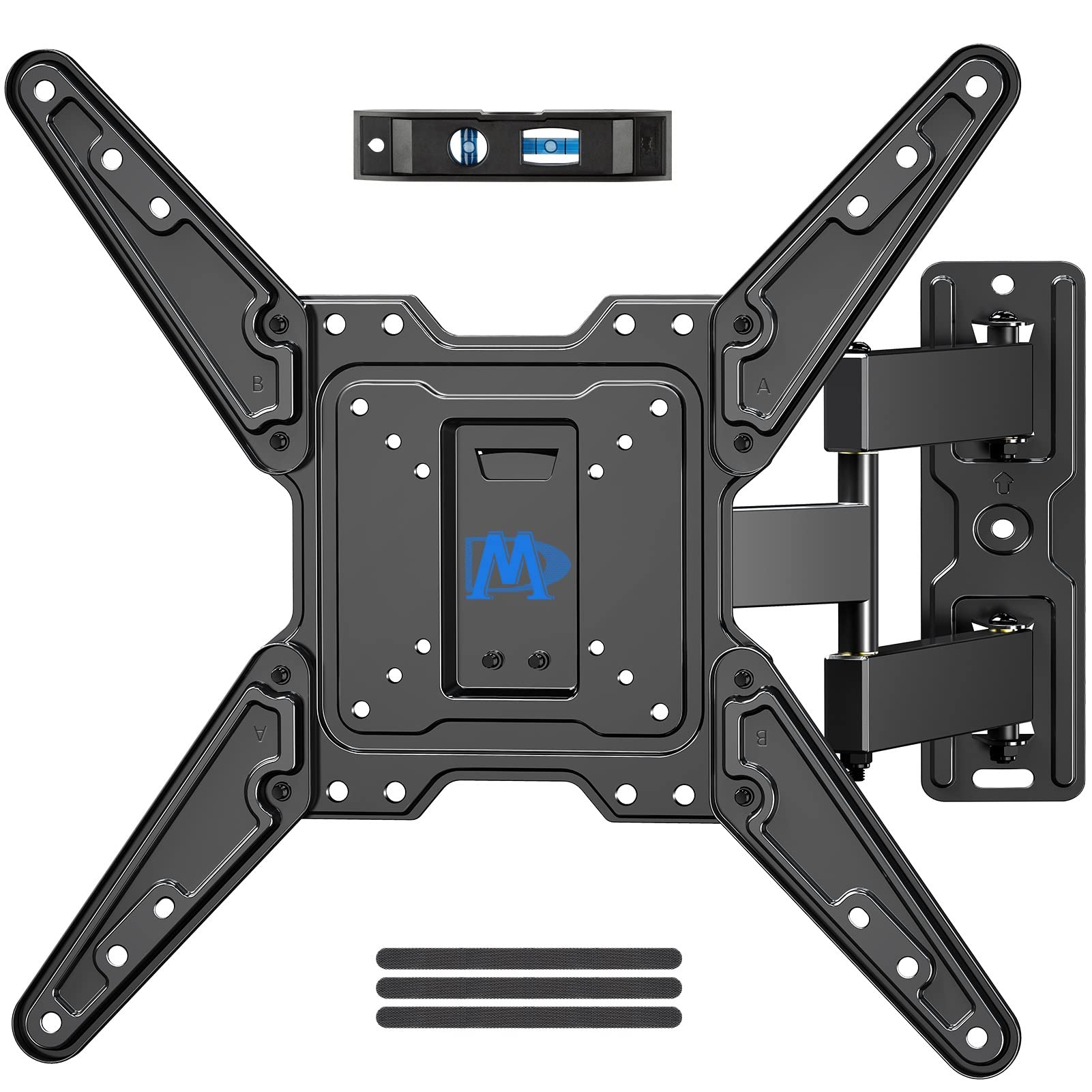 Mounting Dream TV Wall Mount for Most 26-55 Inch TVs, Full Motion TV Mount with Perfect Center Design, Articulating Mount Max VESA 400x400mm up to 77 LBS, Wall Mount TV Bracket MD2413-MX