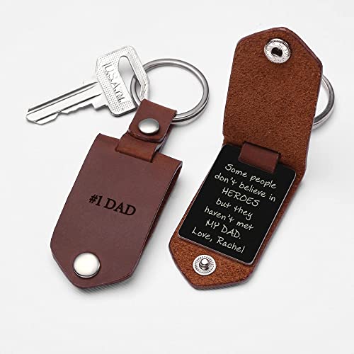 Engraved Leather Keychain For Men