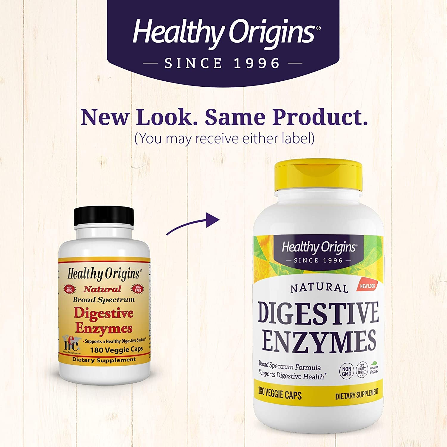 Healthy Origins Digestive Enzymes (Broad Spectrum, Non-GMO, Gluten Free, Digestive Support), 180 Veggie Caps