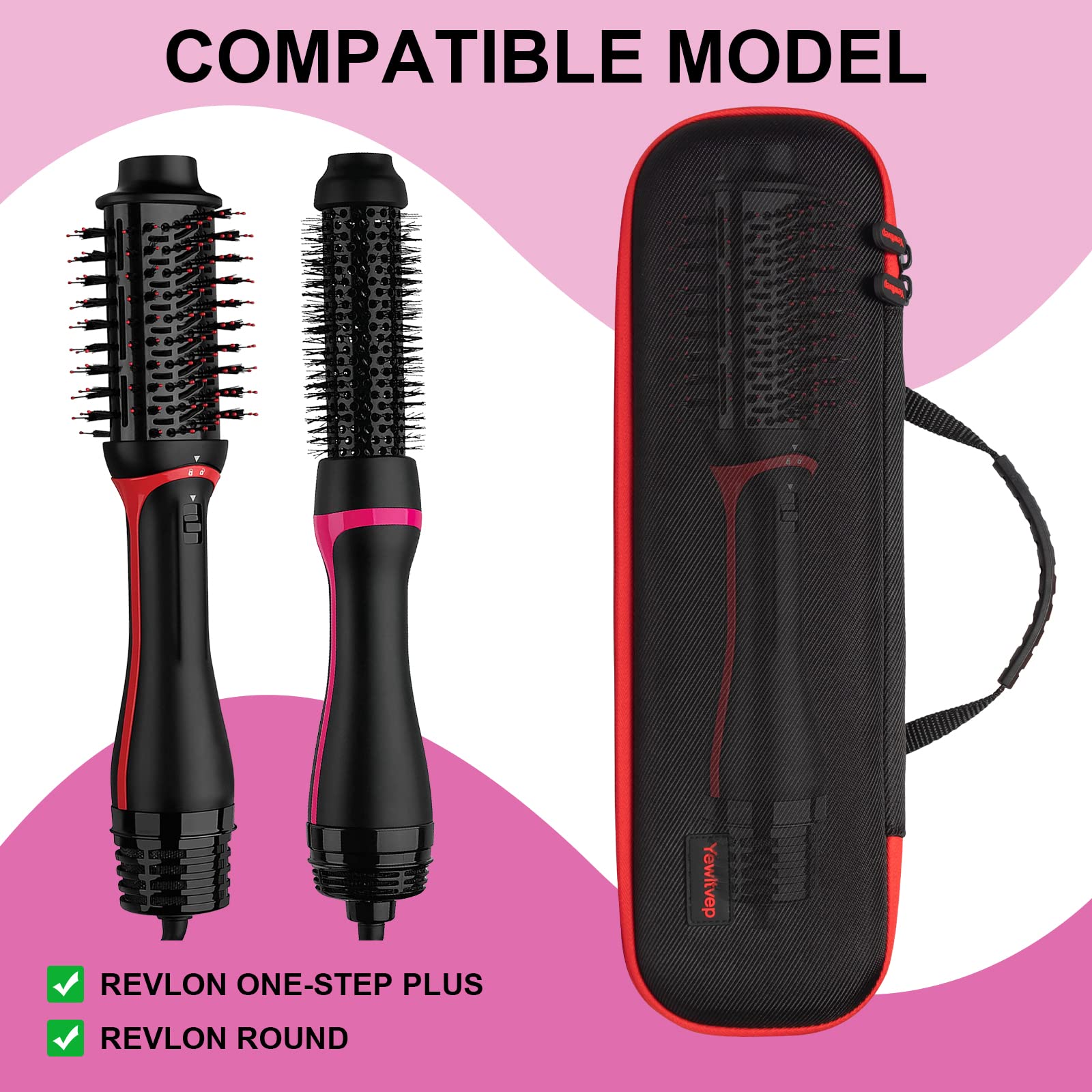 Case for REVLON One-Step Volumizer Plus 2.0, Hard Travel Case Fits for REVLON One-Step Volumizer Plus, Hot Air Brush Case for Revlon One Step Original 1.0, Case for Revlon One Step Hair Dryer Brush