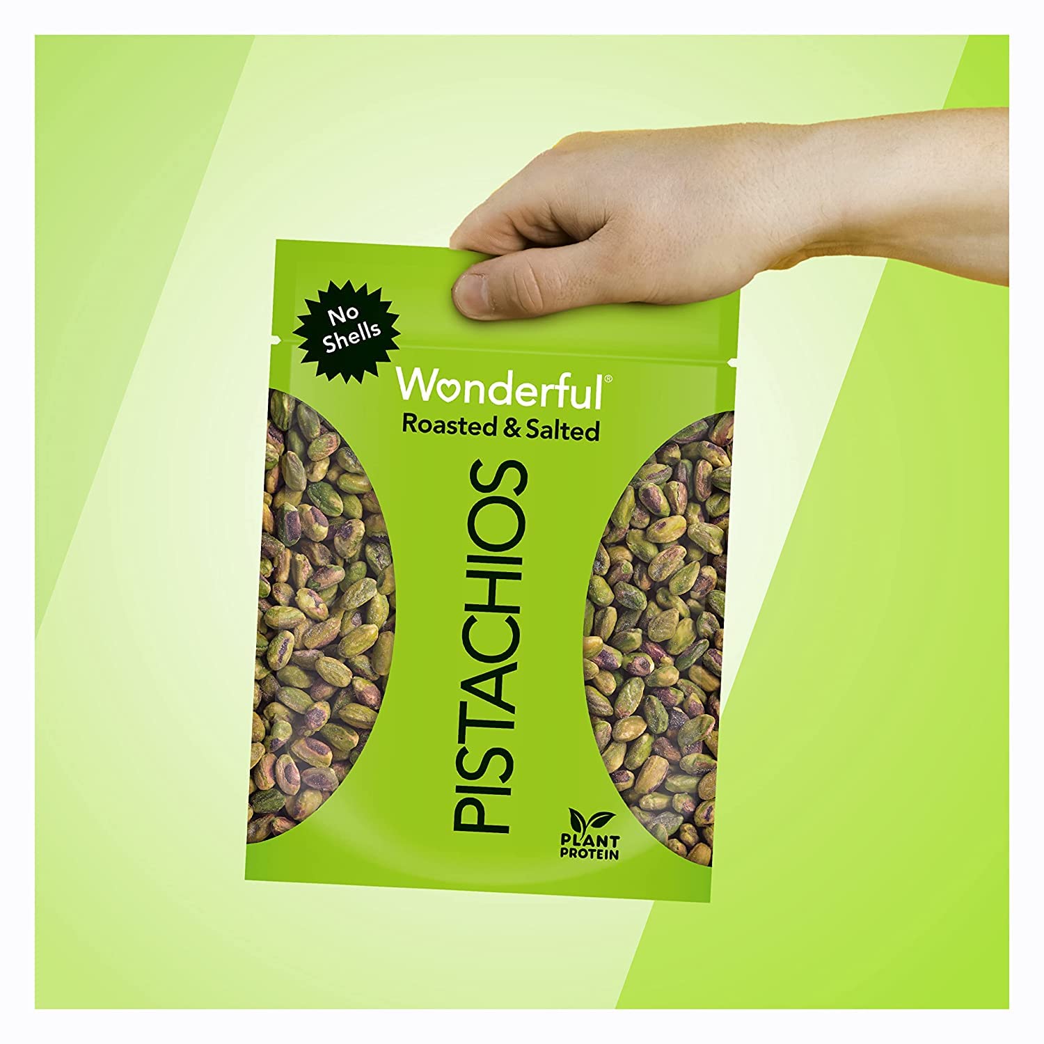 Wonderful Pistachios, No Shells, Roasted & Salted Nuts, 24oz Resealable Bag