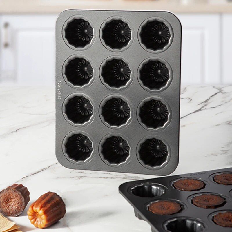 12-Cavity Non-Stick Canele Muffin Bakeware