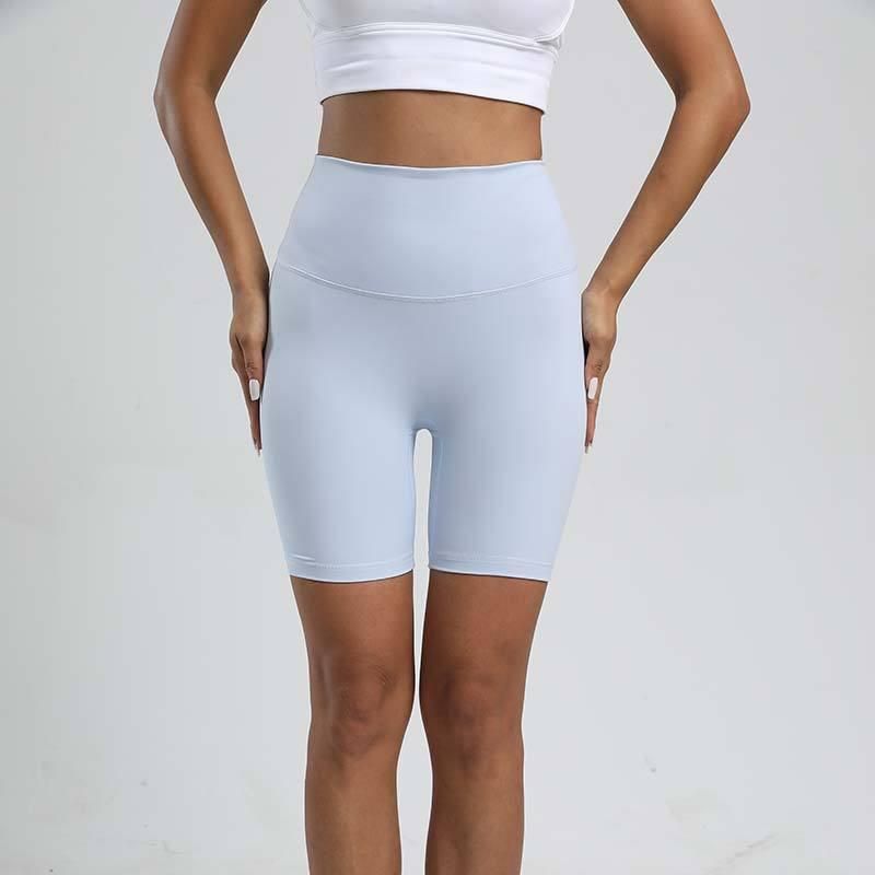 High-Waist Solid Yoga Shorts for Women